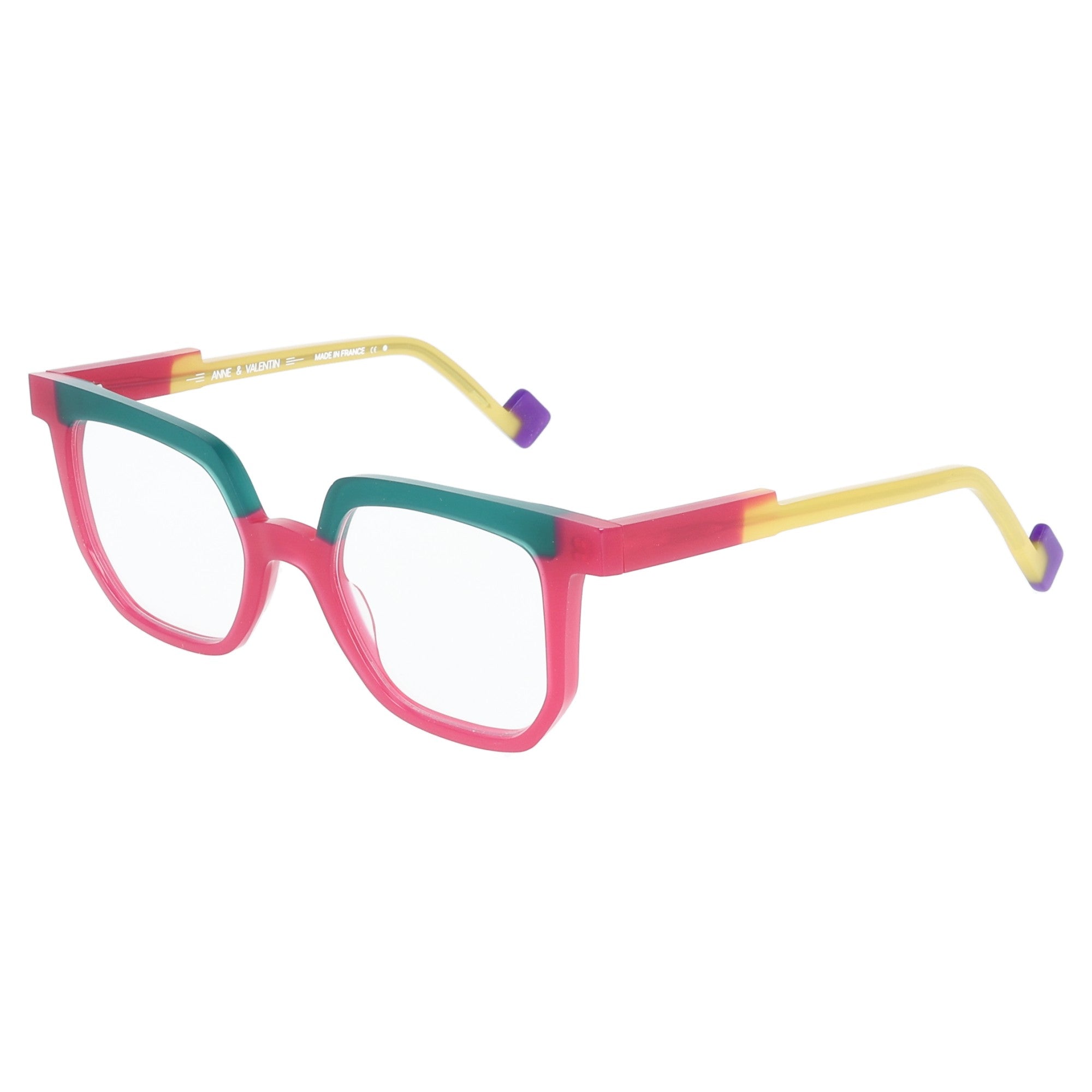 Anne & Valentin | Logarithm 23C Verde Giallo occhiale da vista donna acetato Fucsia