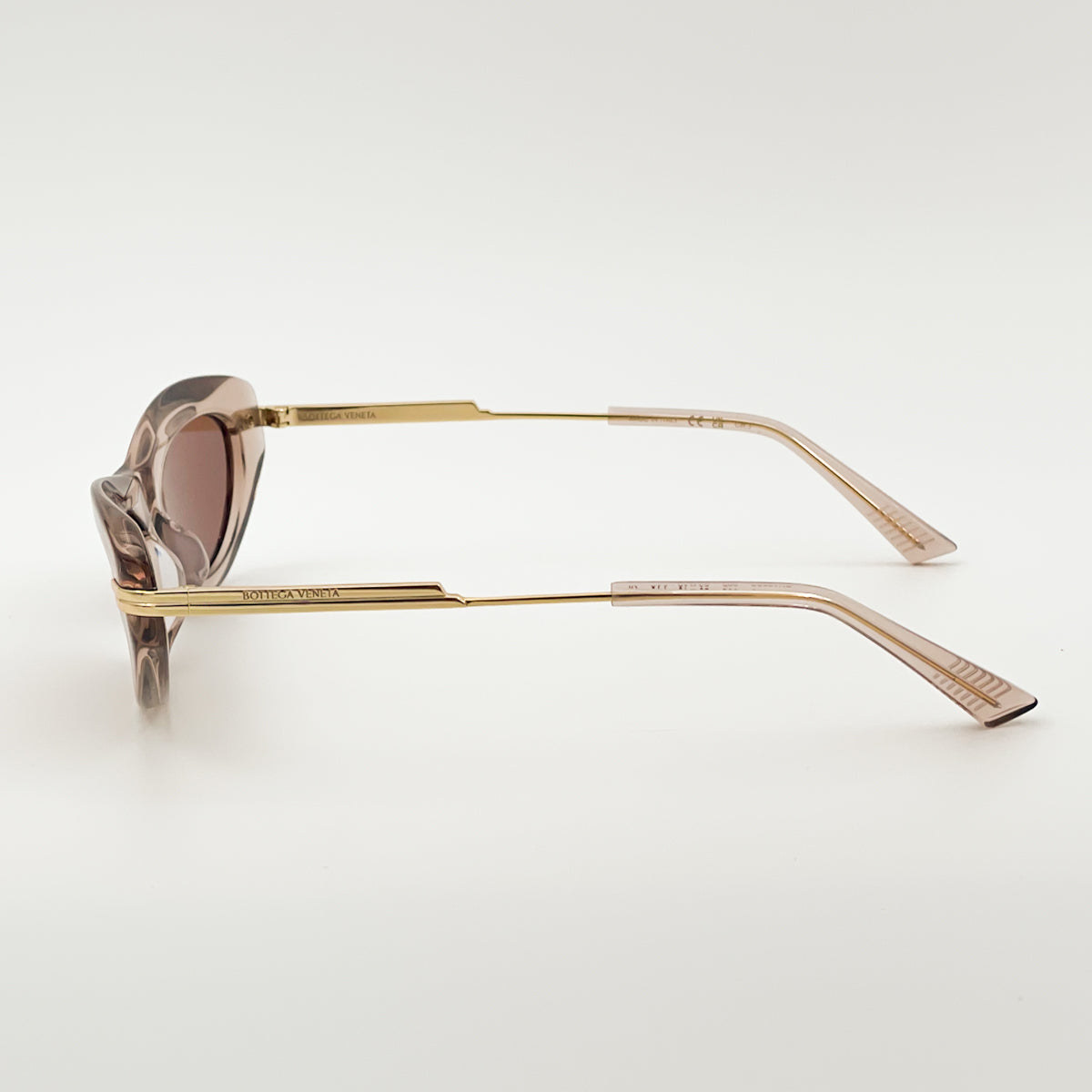 Bottega Veneta BV1368S, occhiali da sole da donna rosa trasparente