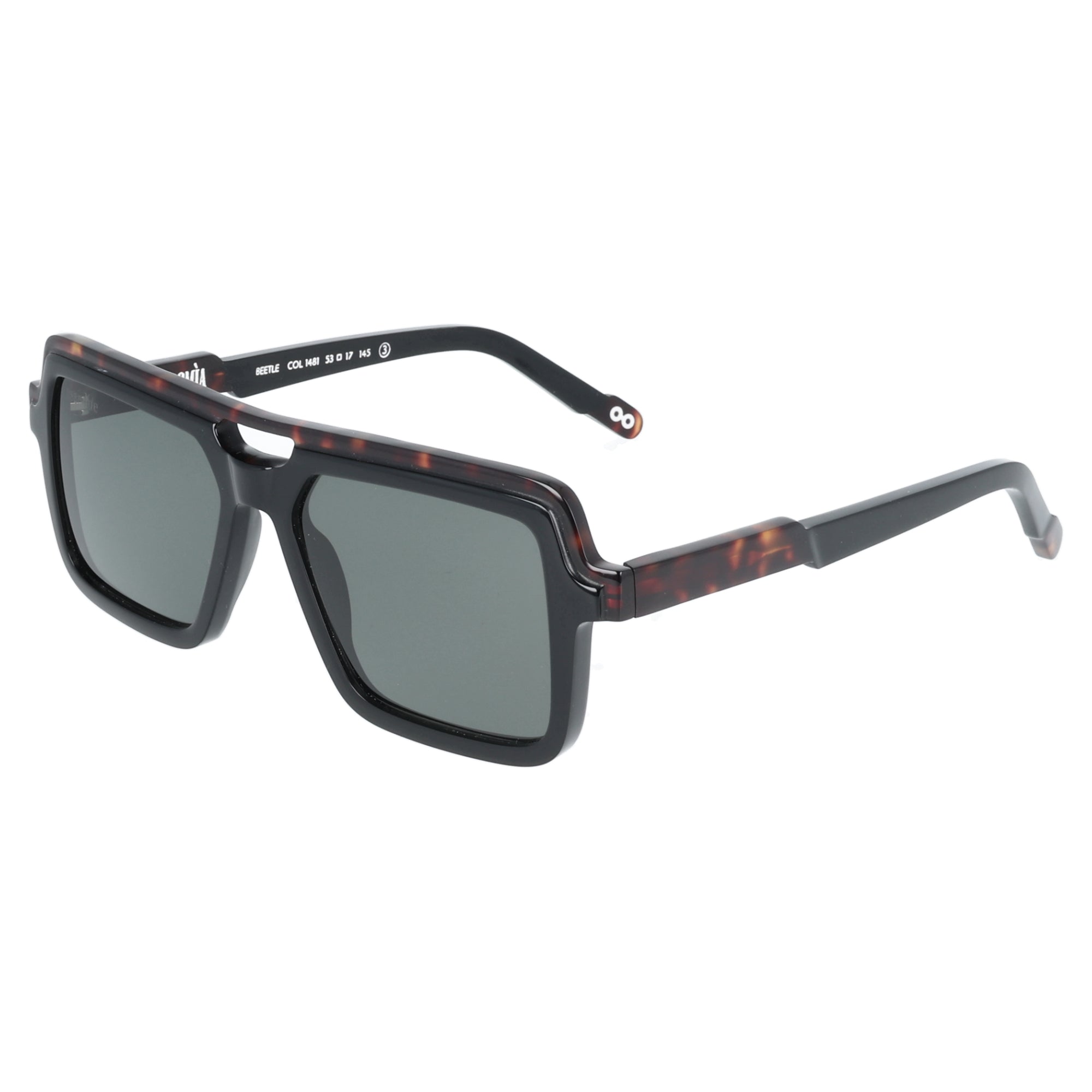 Essedue | Beetle - Tartarugato caldo lenti scure occhiali da sole unisex