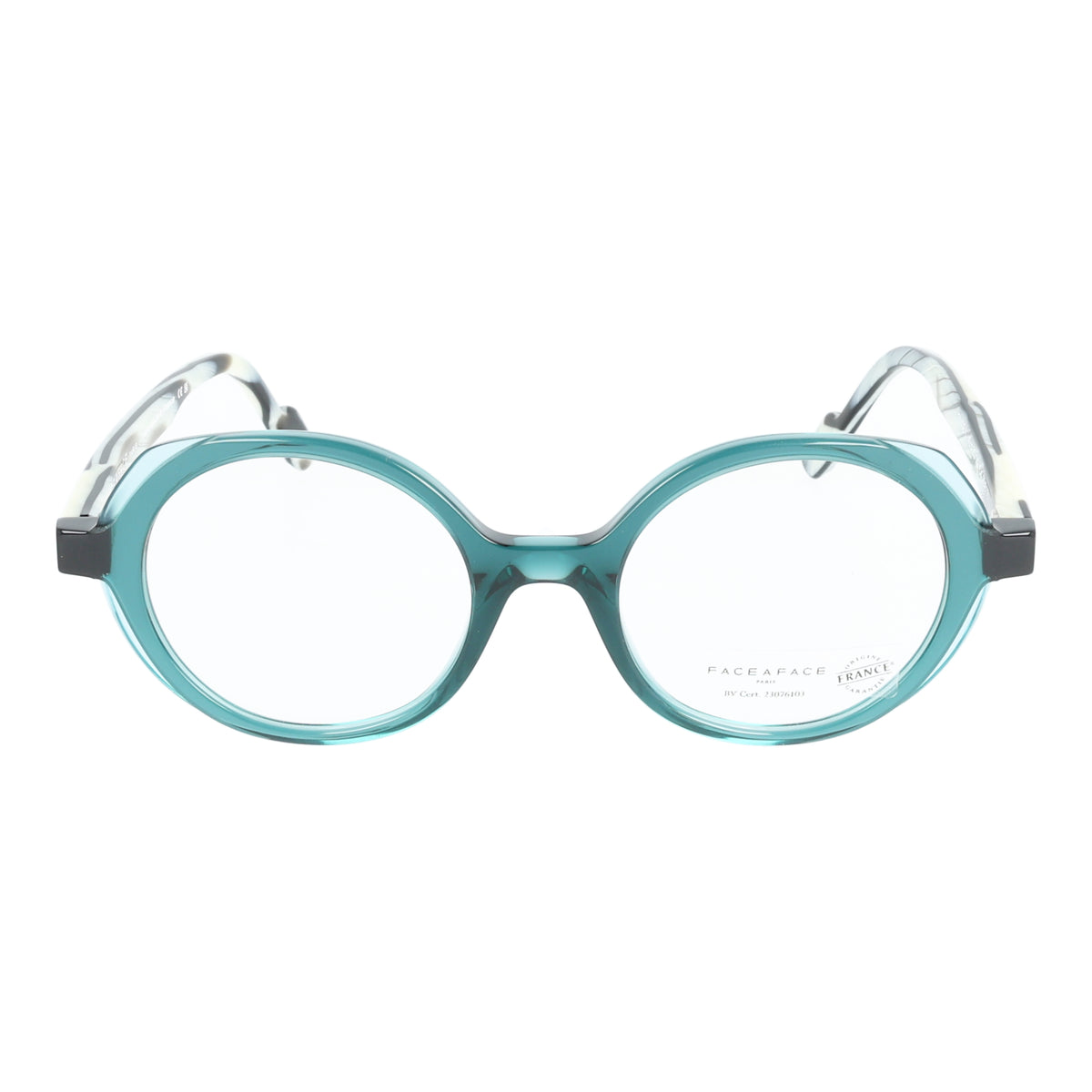 Face à Face | Tinge 1 occhiali vista donna Verde acqua & Tartarugato