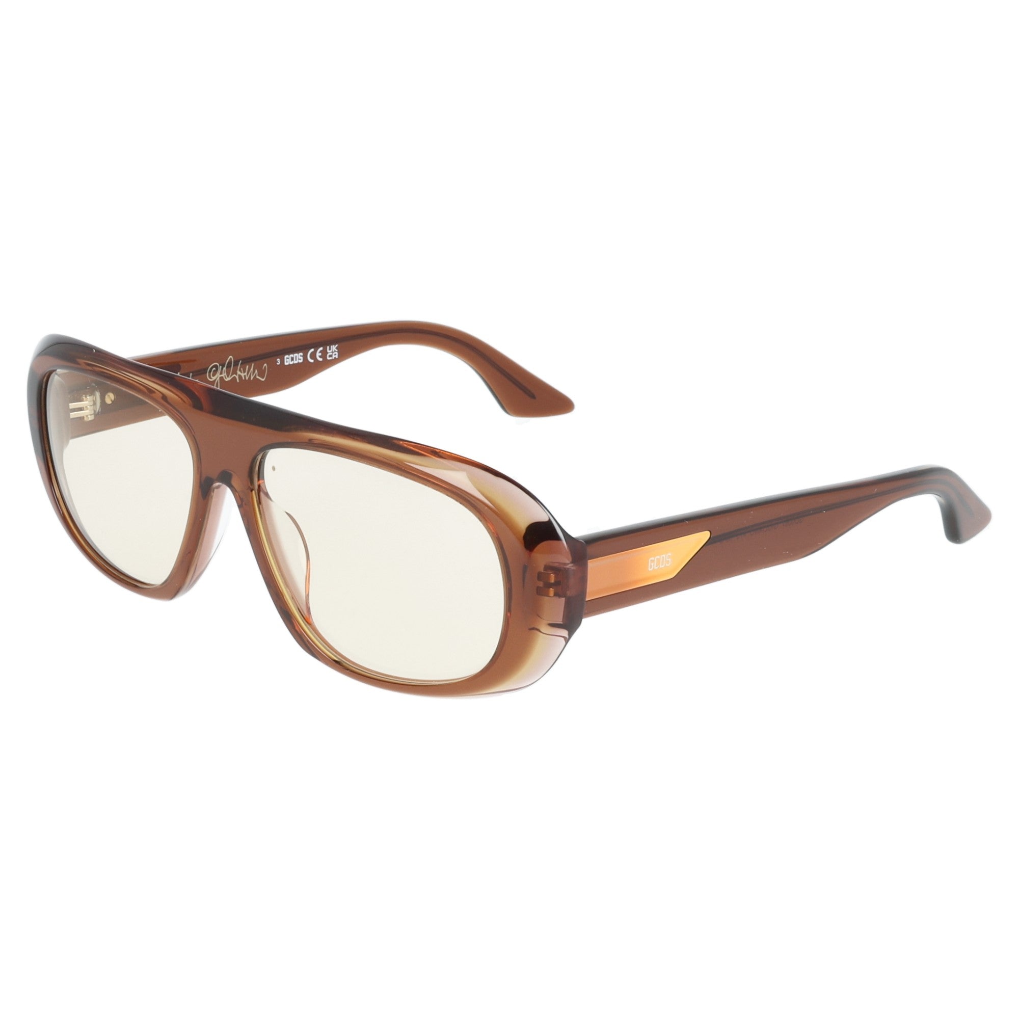 GCDS | DG0067 Giuliani 47J occhiali da sole unisex Marrone lucido