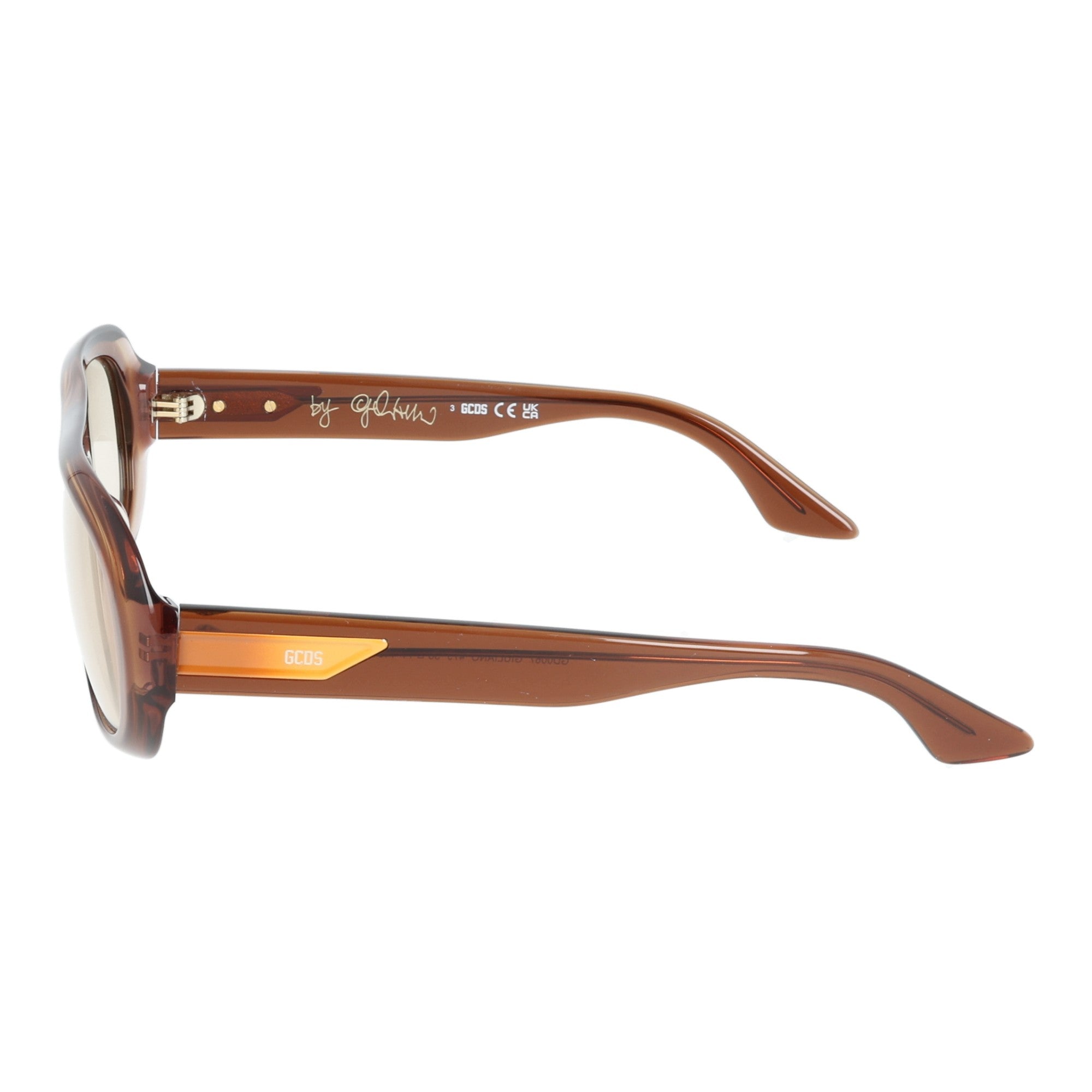 GCDS | DG0067 Giuliani 47J occhiali da sole unisex Marrone lucido