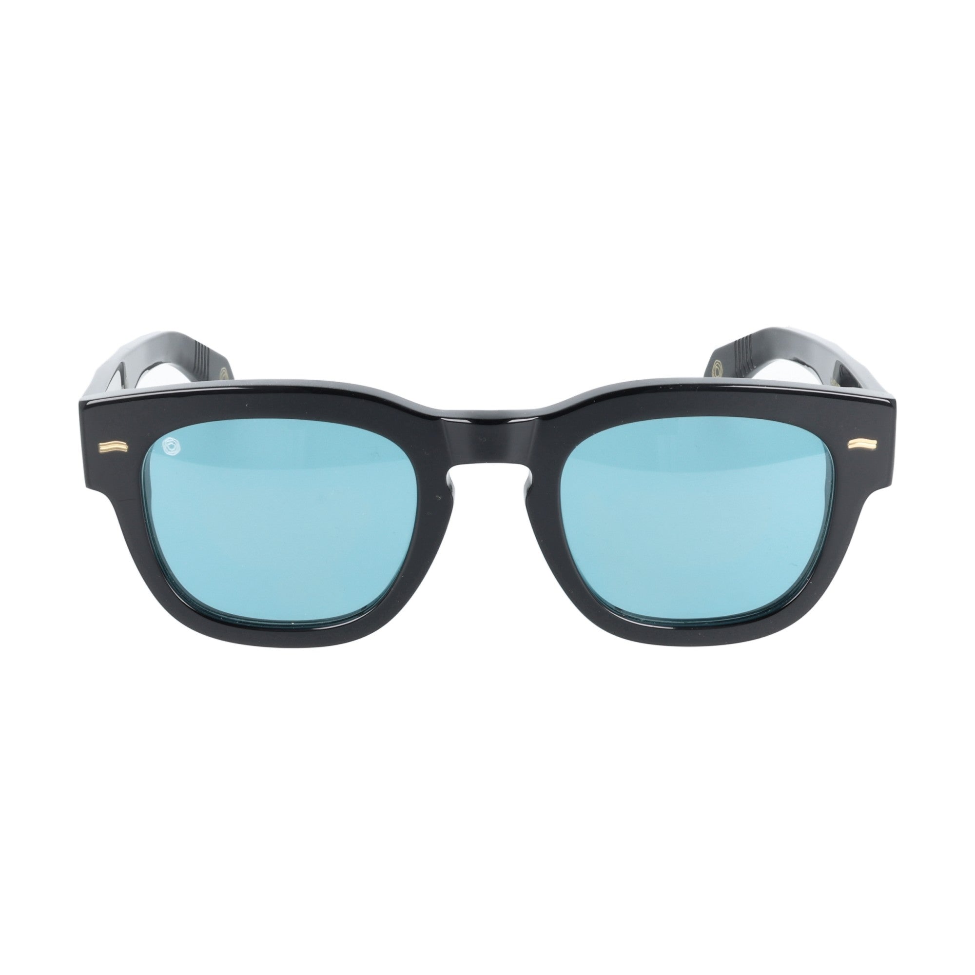 Kyme NANDO occhiali da sole da uomo neri pantos lenti azzurre