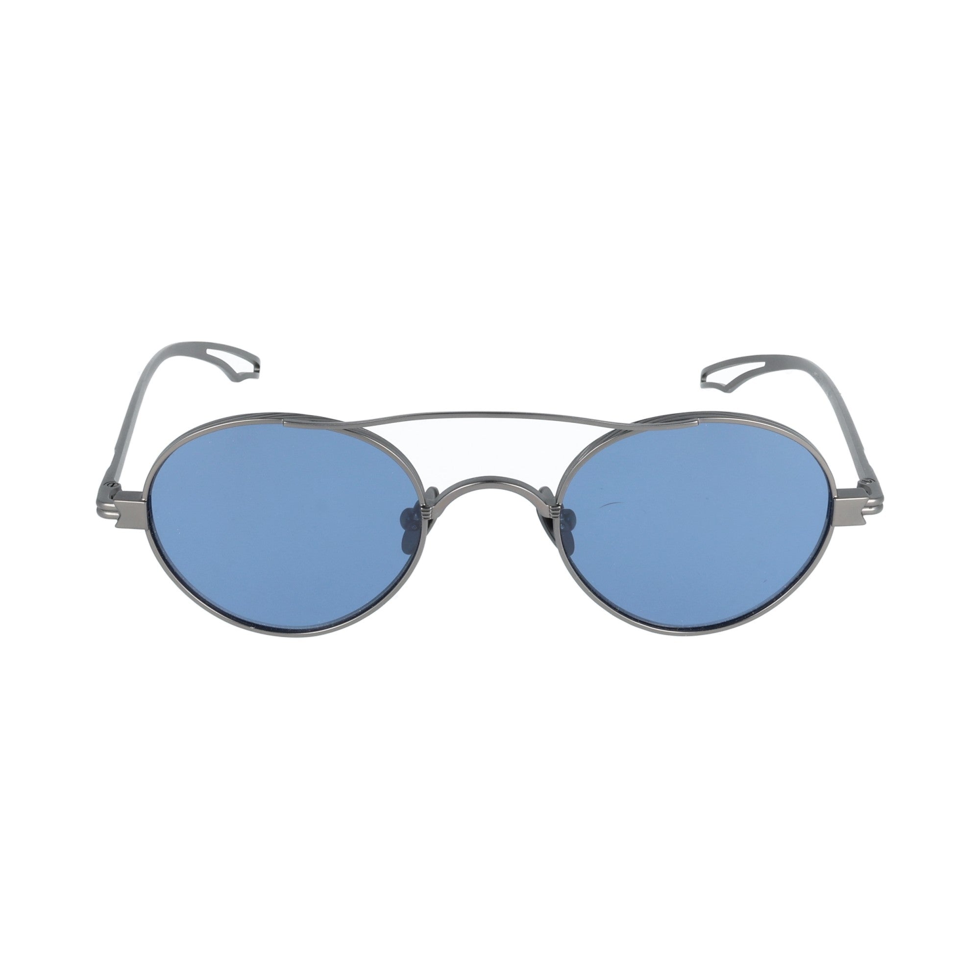 Kyme | River argento occhiale da sole metallo ovale unisex