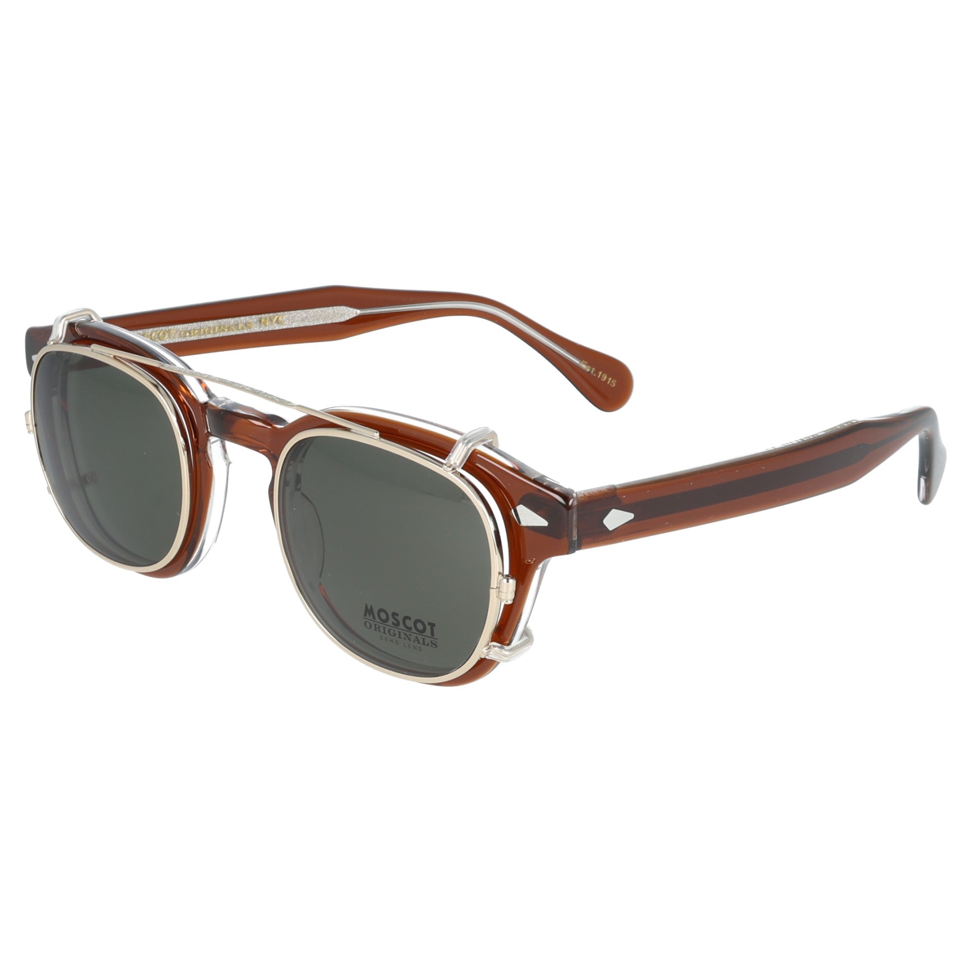 Moscot | Lemtosh & Cliptosh occhiale da vista clipon da sole uomo pantos Umber crystal