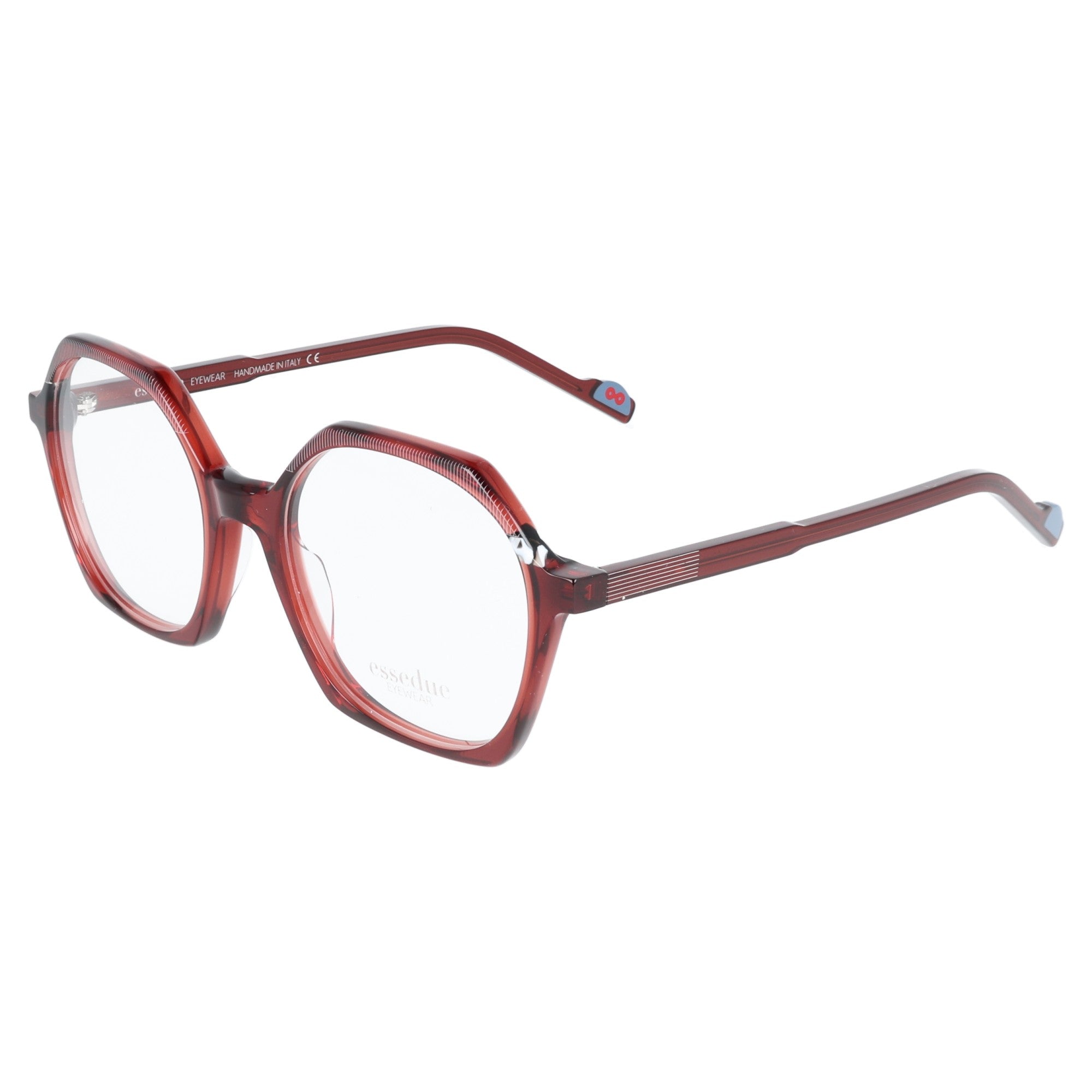Occhiale Essedue Delica colore amaranto vista di tre quarti
