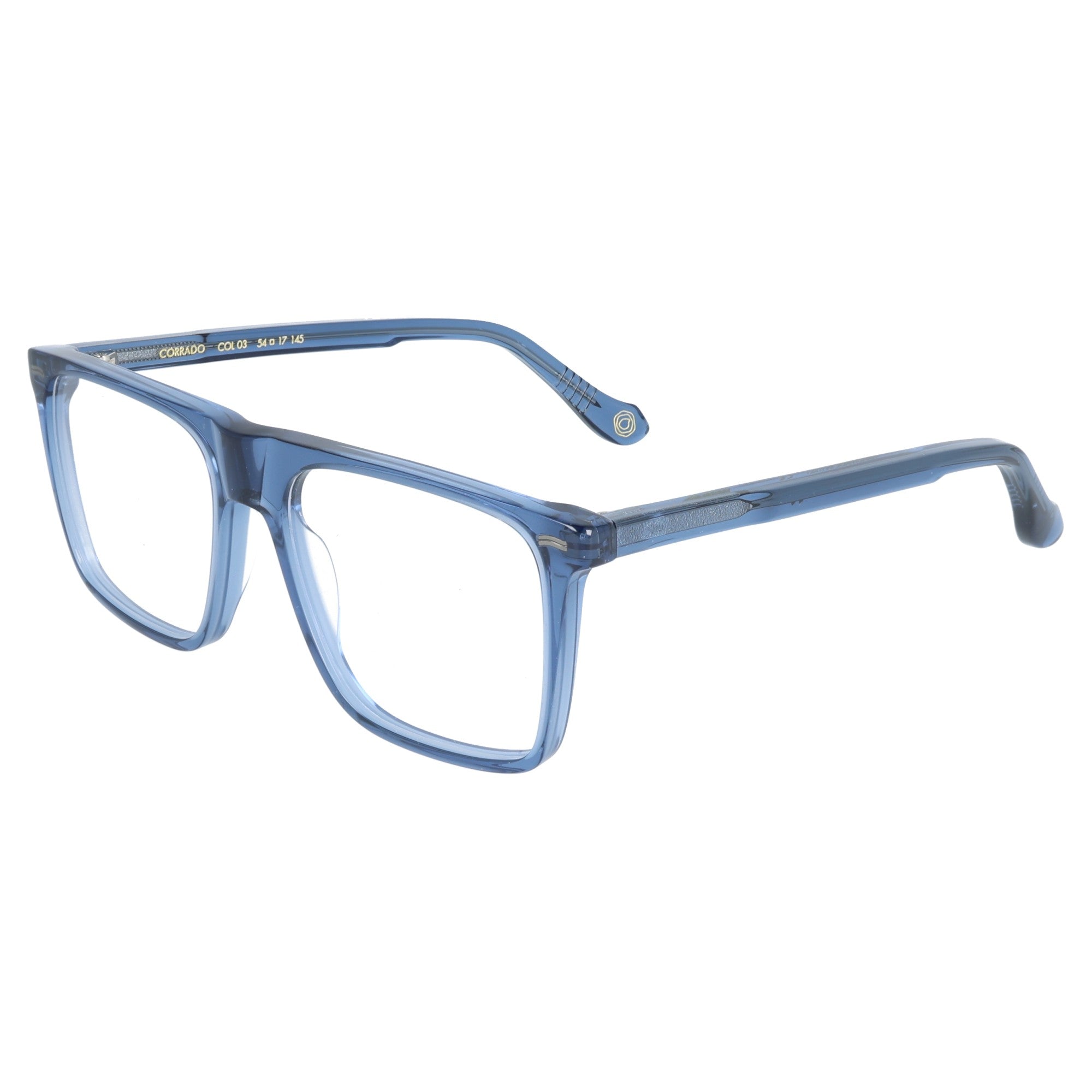 Occhiali da vista da uomo modello Corrado di Kyme blu rettangolari