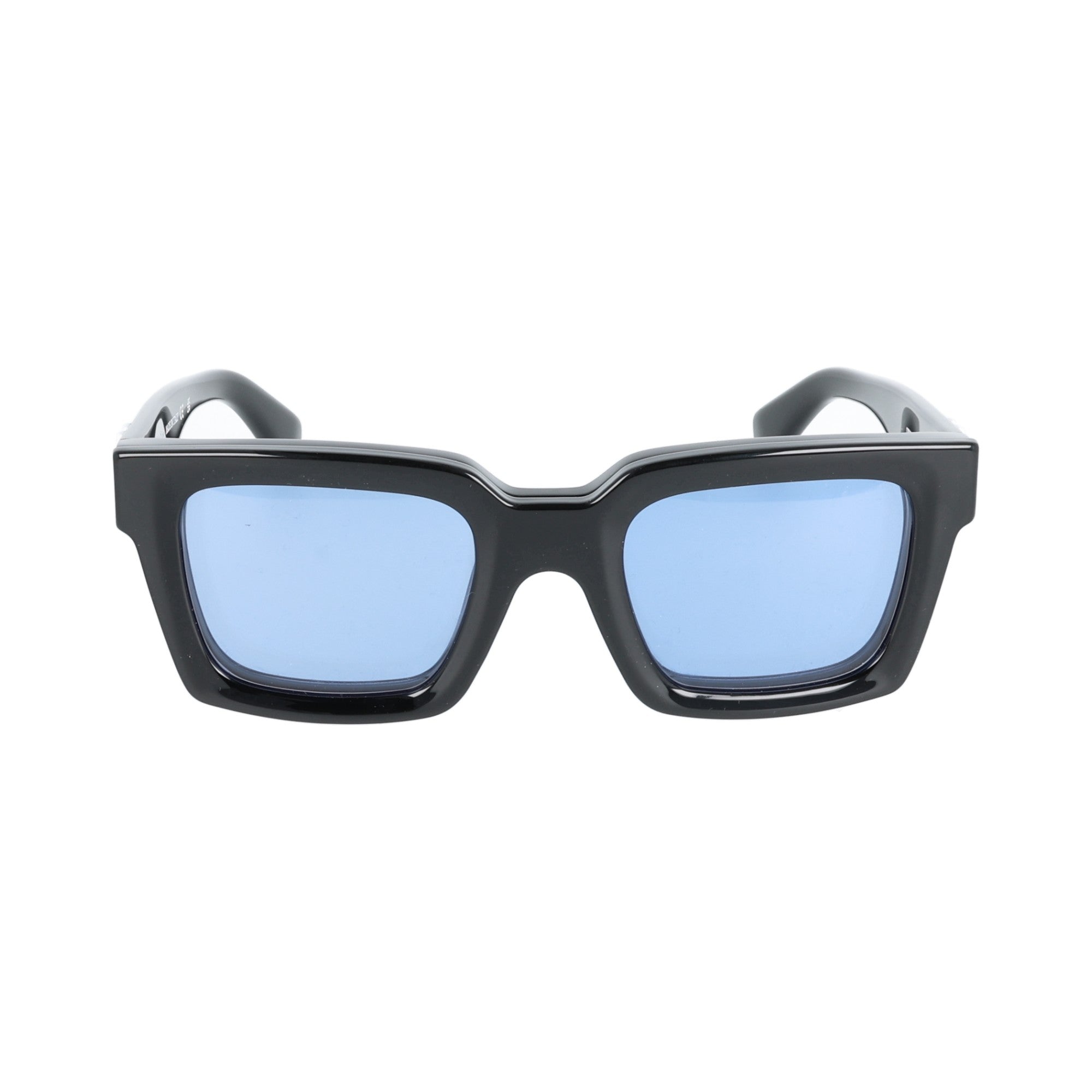 Off-White | OW9000 occhiali da sole uomo Clip on Nero con lenti azzurre frontale