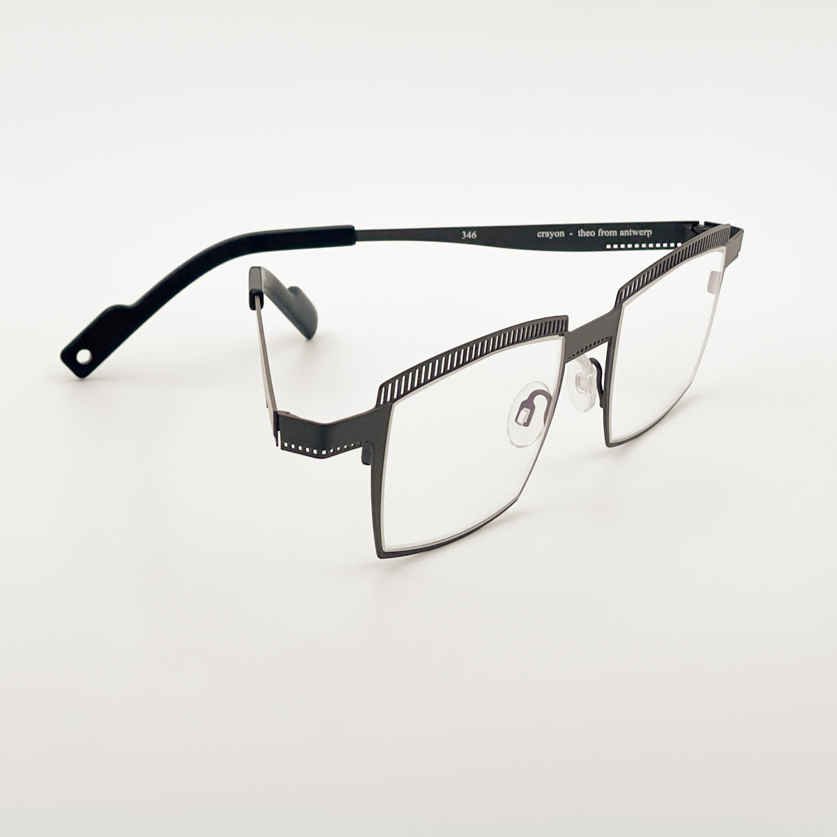 Theo Crayon occhiale donna nero rettangolare titanio