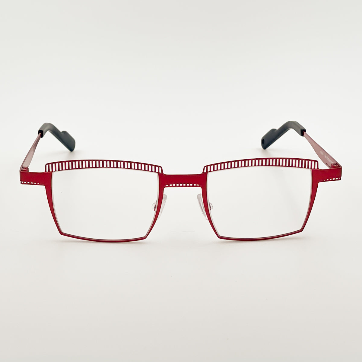 Theo Crayon occhiale da donna rosso rettangolari titanio