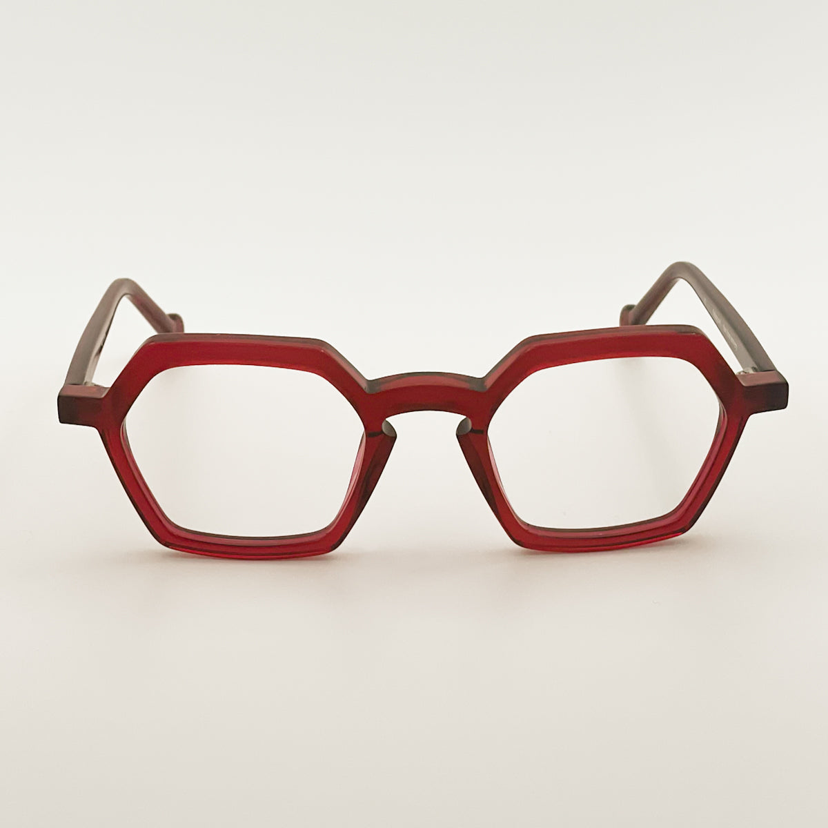Theo Eyewear Fishing Owl occhiali da vista esagonali acetato rosso