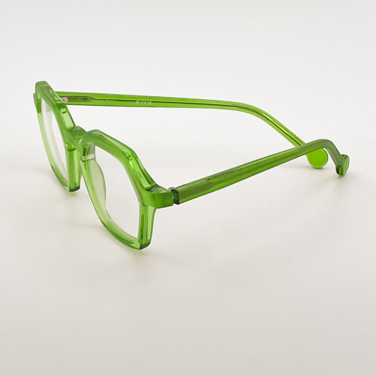 Theo Eyewear Fishing Owl occhiali da vista esagonali acetato verde fluo