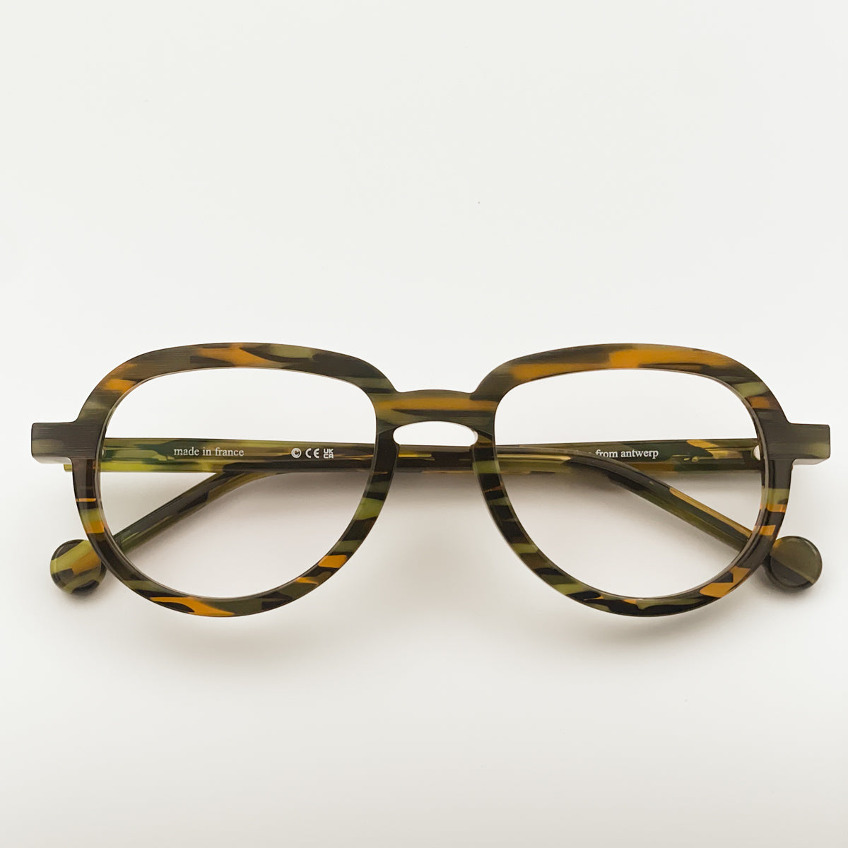 Theo Eyewear Kori Bustard Occhiale da vista unisex marrone verde striato