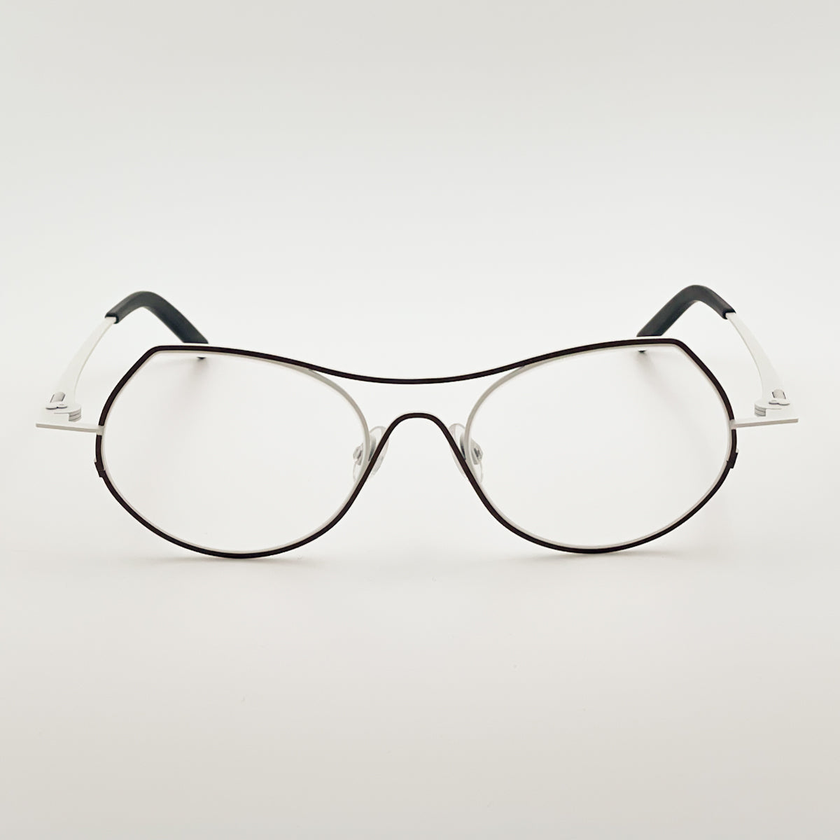 Theo Isobath occhiali da vista donna bianco nero titanio