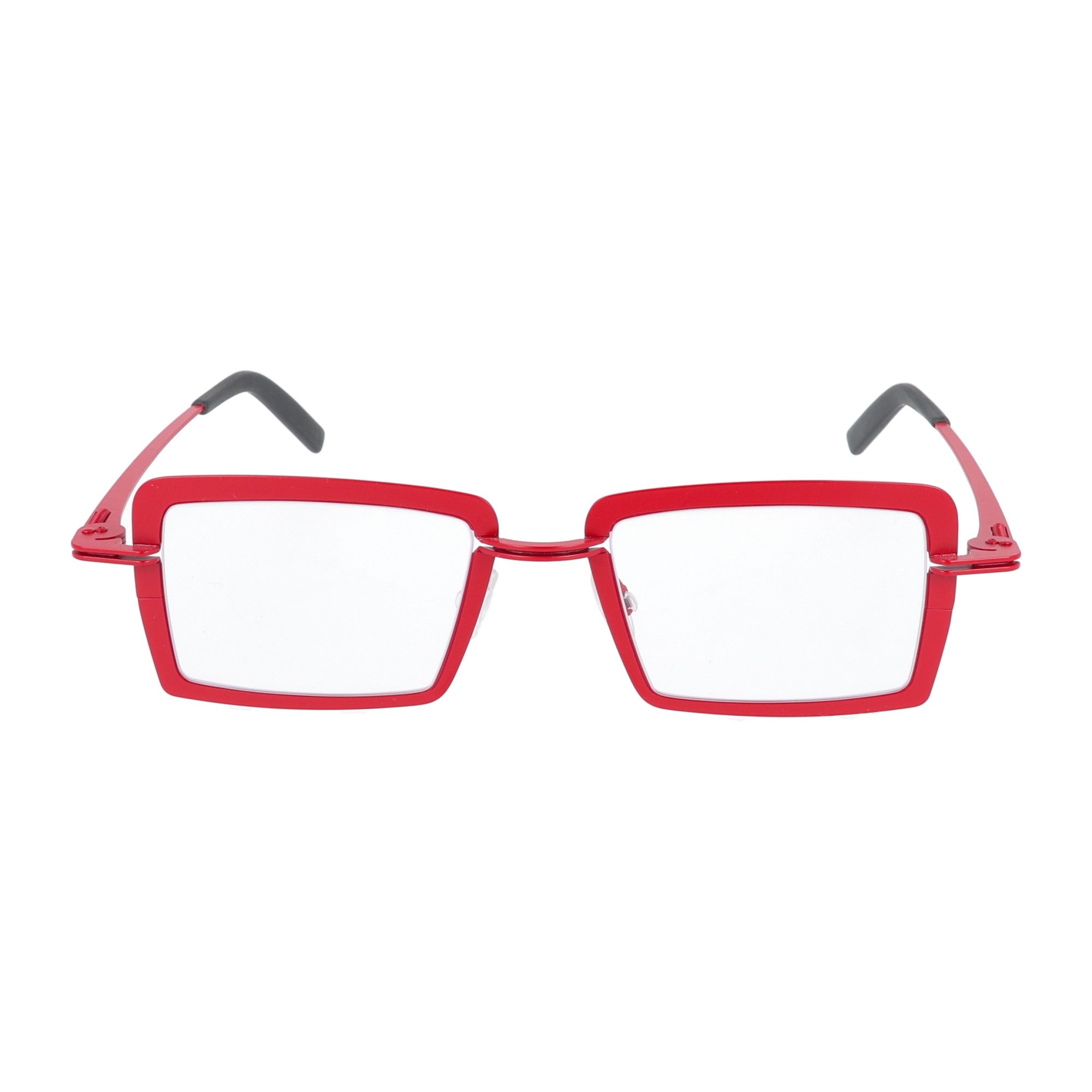 Theo | Ribbel occhiale da vista unisex quadrato Rosso