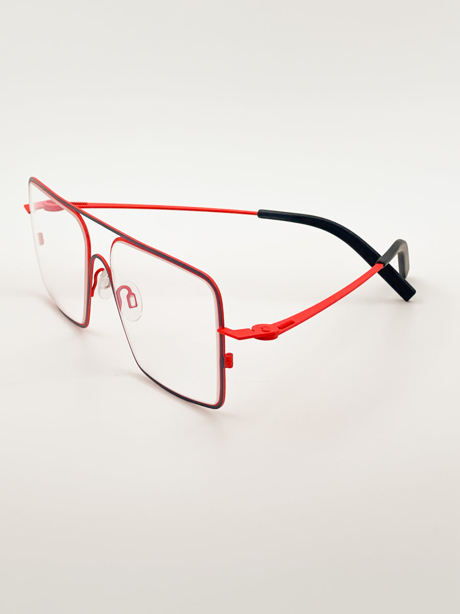 Theo occhiali da vista da uomo Isohel colori Nero / Rosso