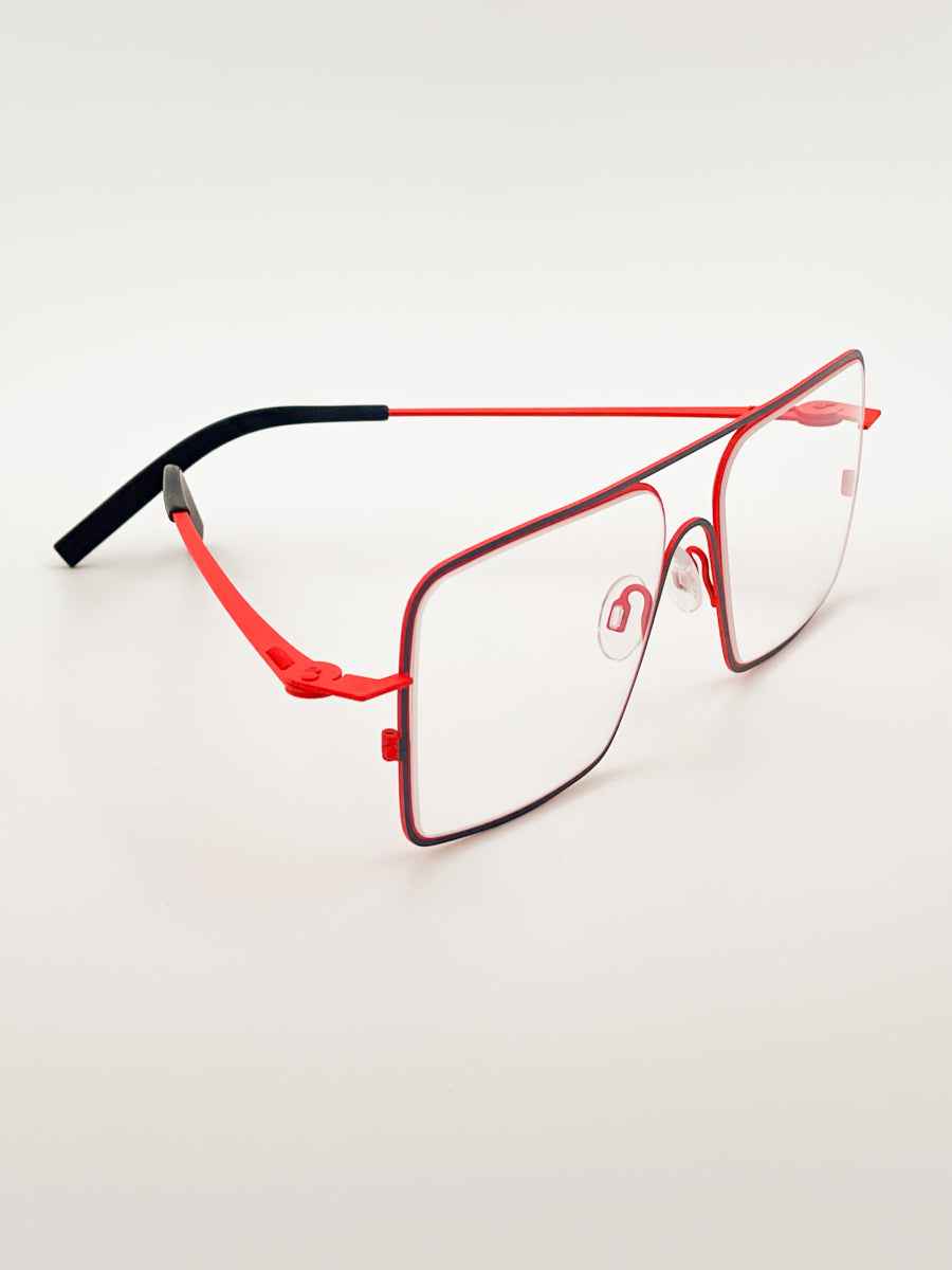 Theo occhiali da vista da uomo Isohel colori Nero / Rosso