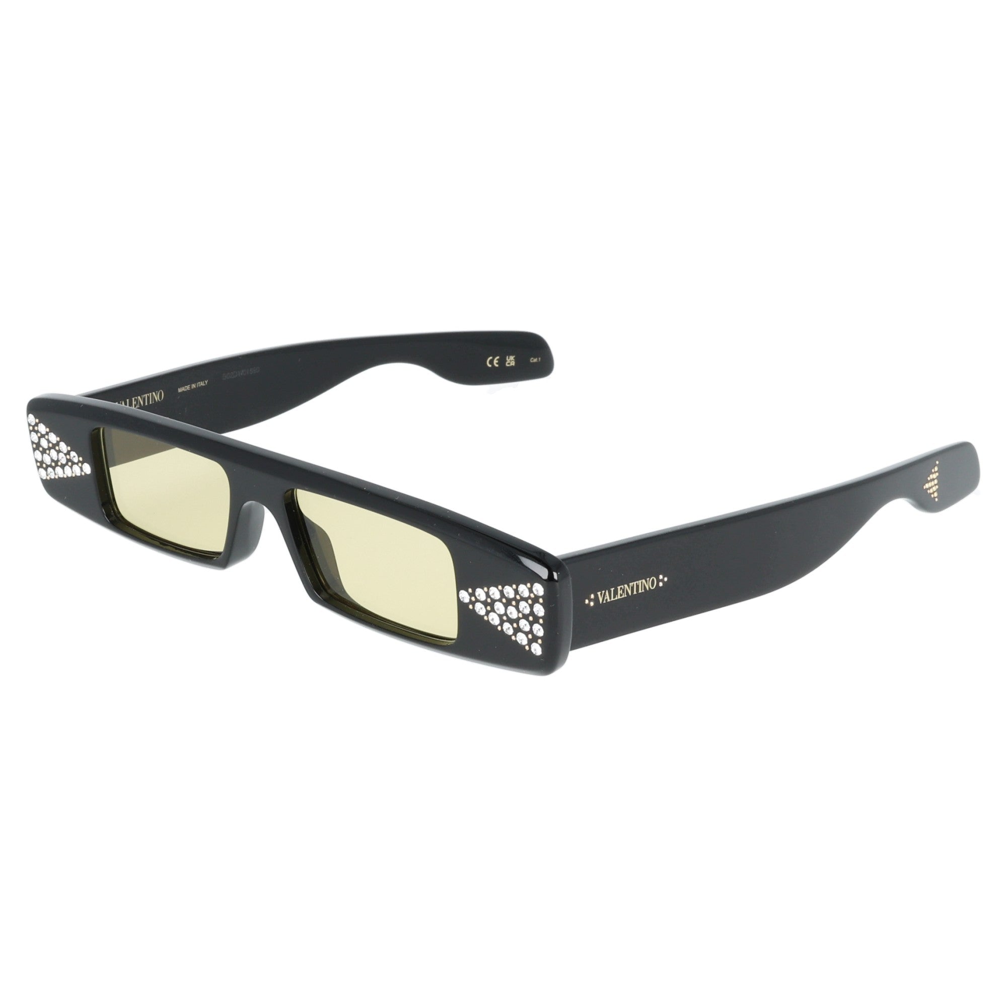 Valentino | VG0043S occhiali da sole donna farfallina bassa Nero con lenti gialle