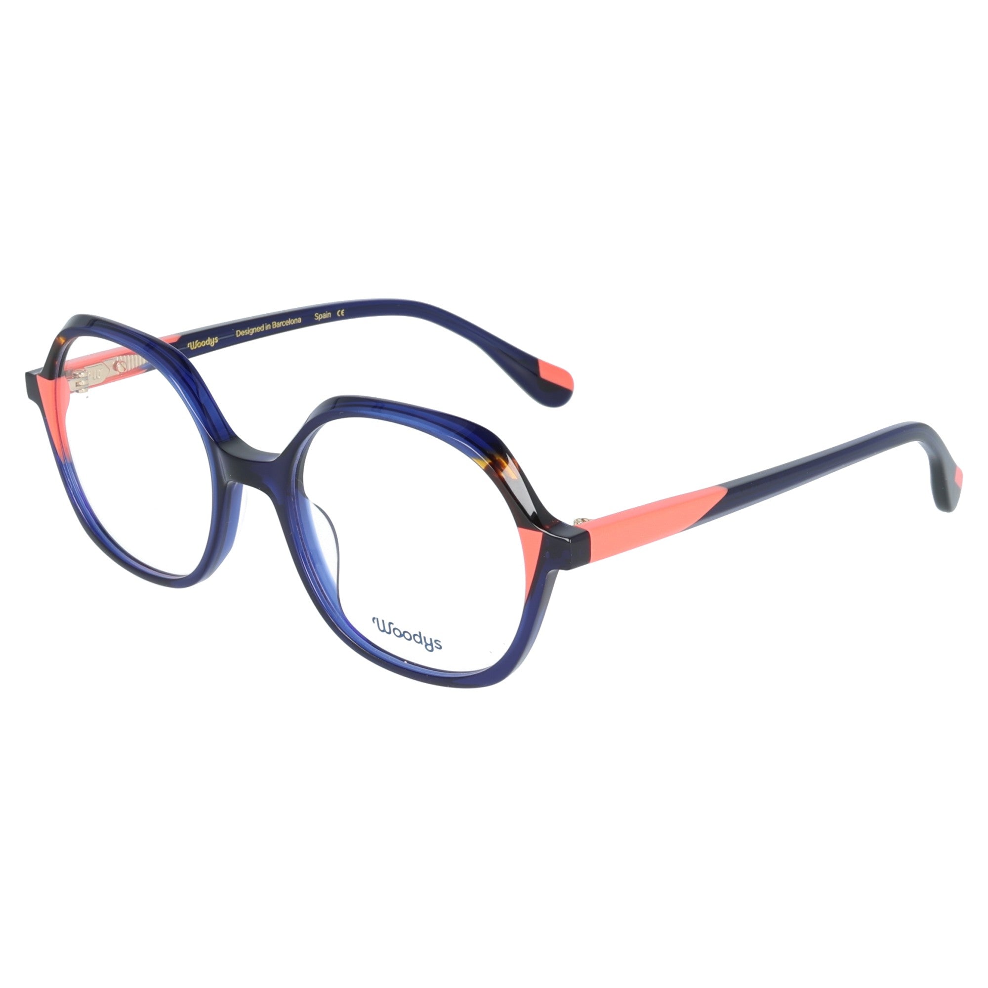 Woodys | Blossom 04 occhiale da vista donna esagonale Blu & Rosa