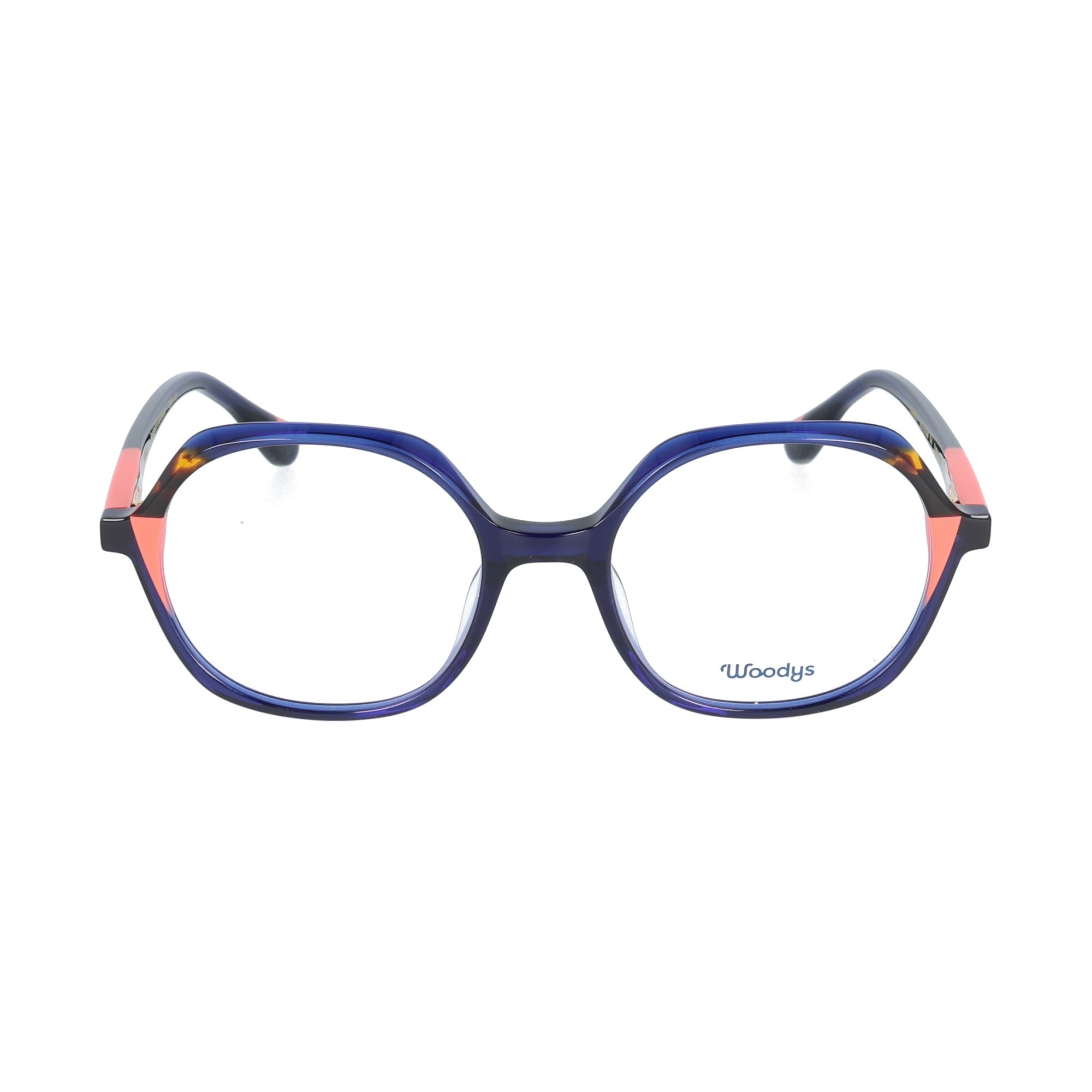 Woodys | Blossom 04 occhiale da vista donna esagonale Blu & Rosa