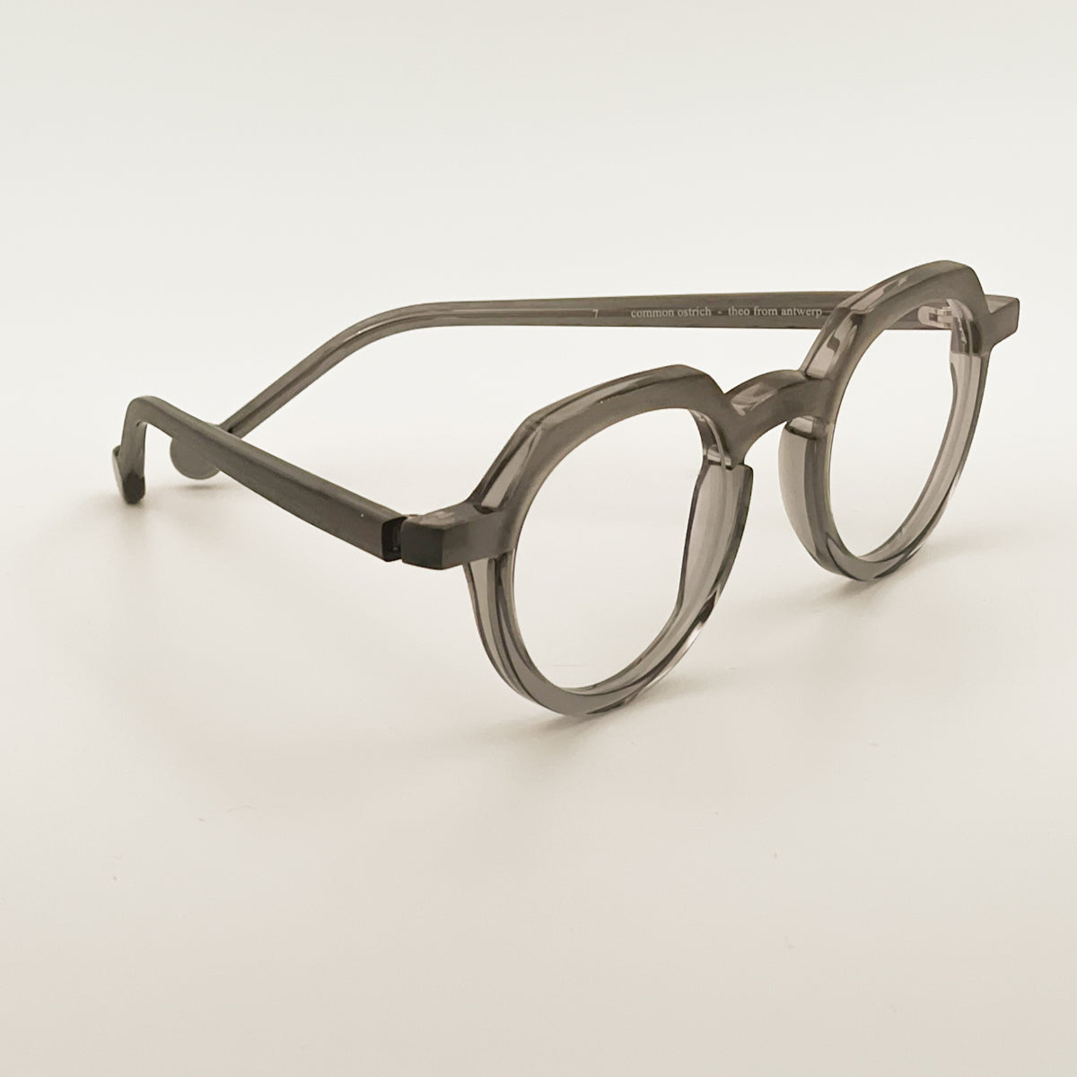 Theo | Common ostrich - Grigio / Rosso / Bianco trasparente