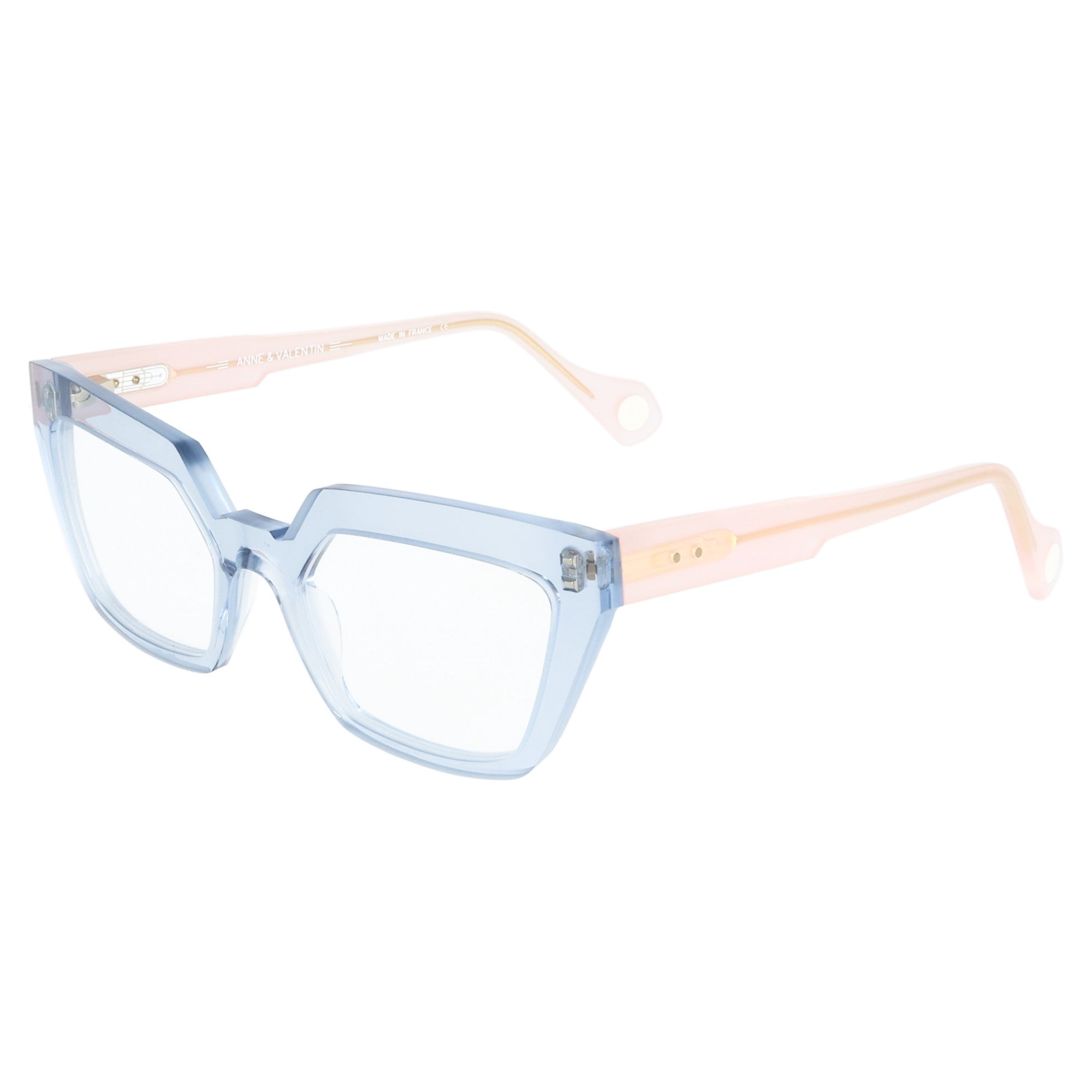 Anne et Valentin | Brera 20C08 occhiale da vista donna acetato rettangolare Celeste Rosa