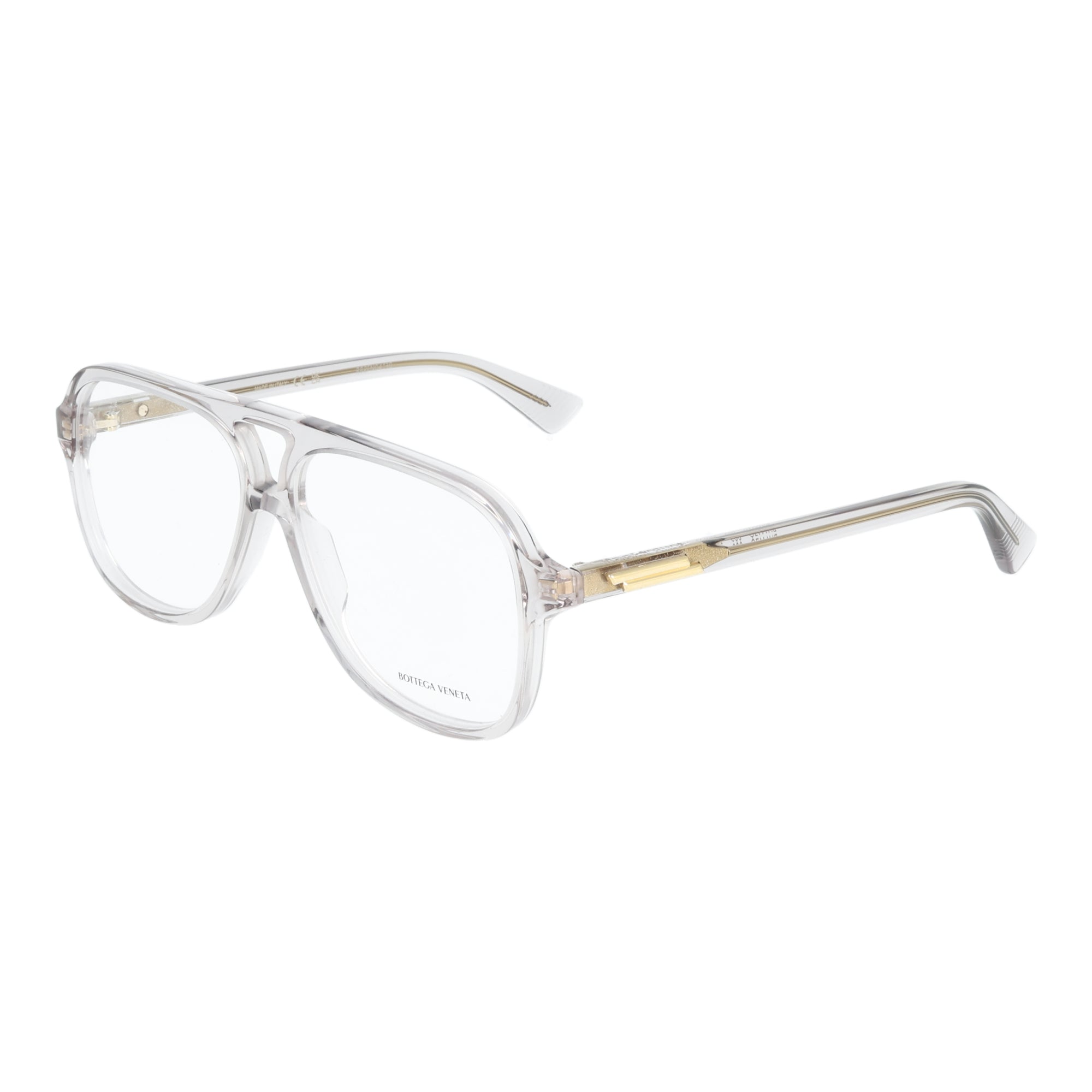 Bottega Veneta | BV1417O occhiale da vista unisex aviator Bianco trasparente