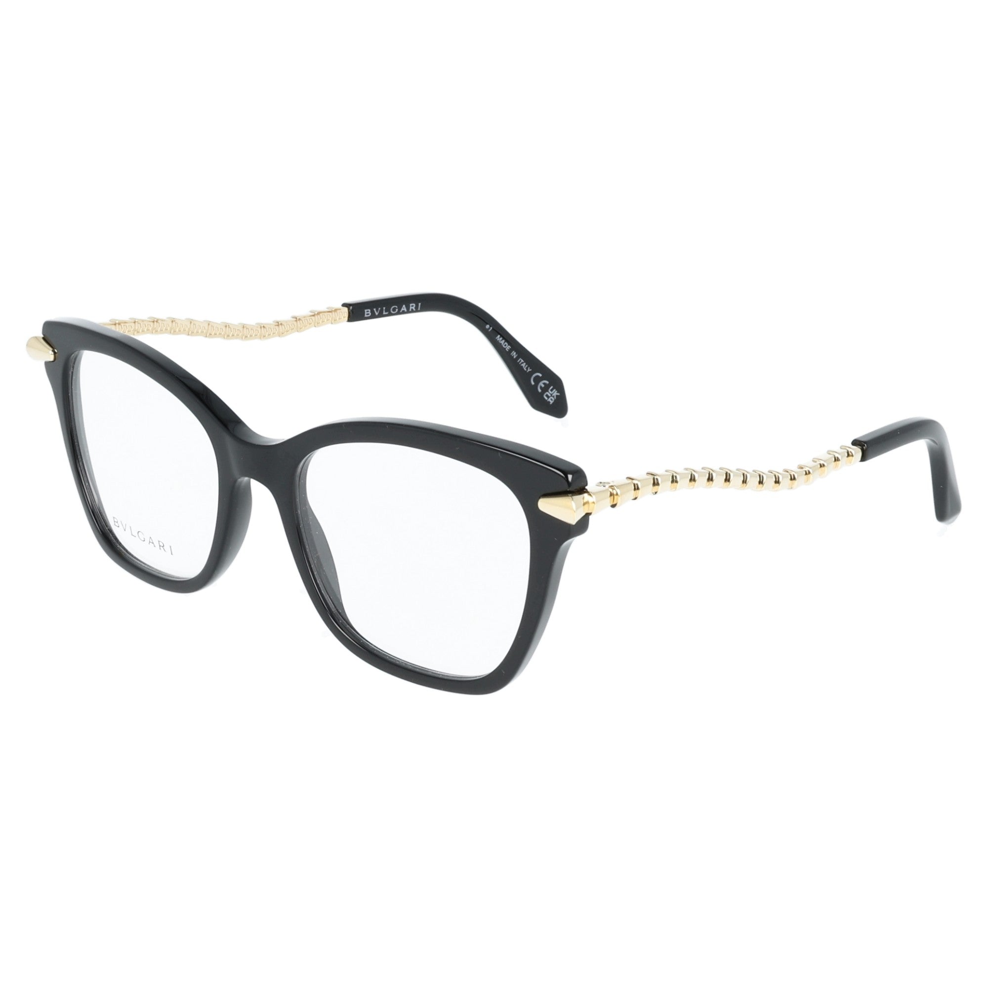 Bulgari | Serpenti, BV50071I 001 occhiali da donna, cat-eye, Oro & Nero