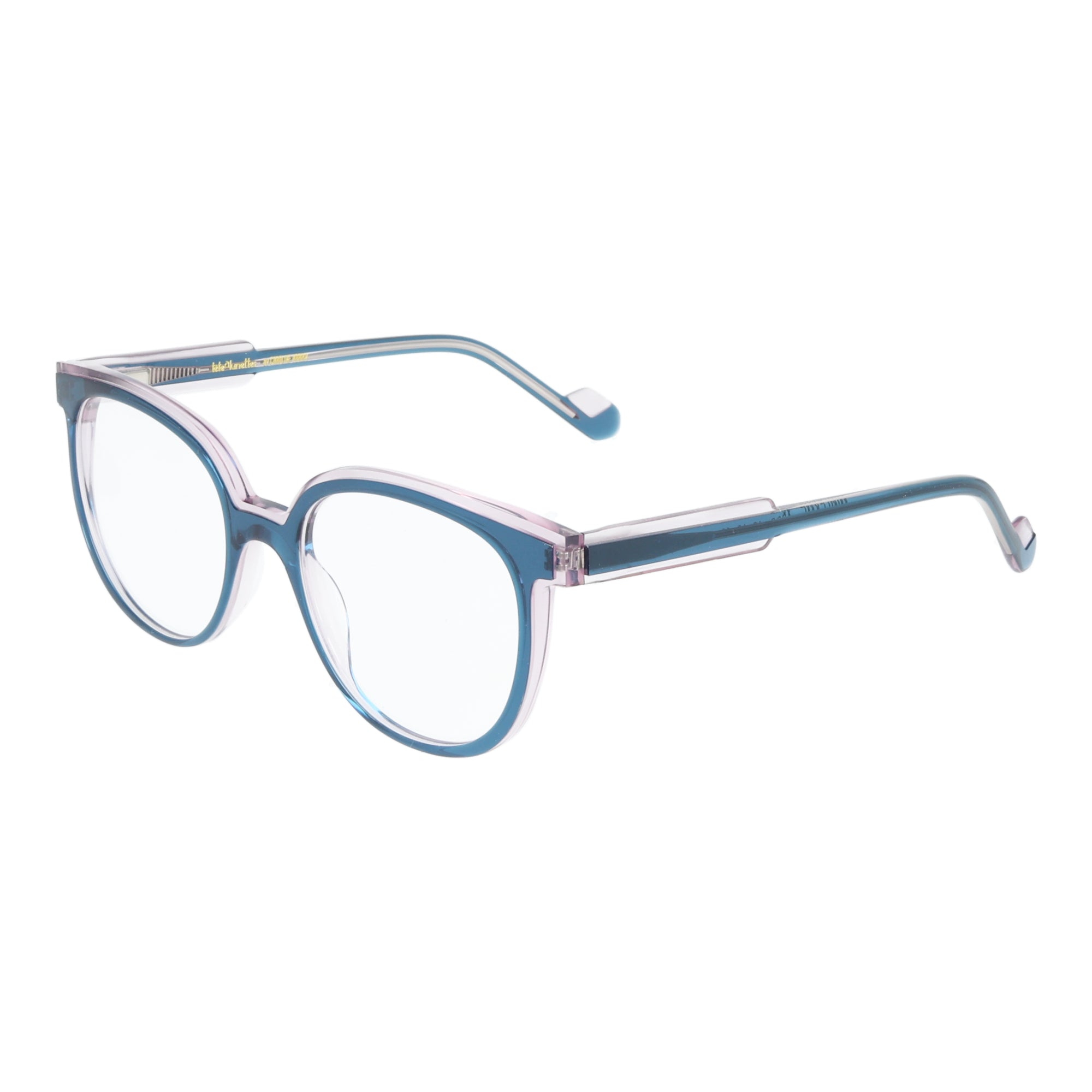 Caroline Abram, Tête à Lunettes | Mini fame occhiali vista bambina Azzurro e Cipria