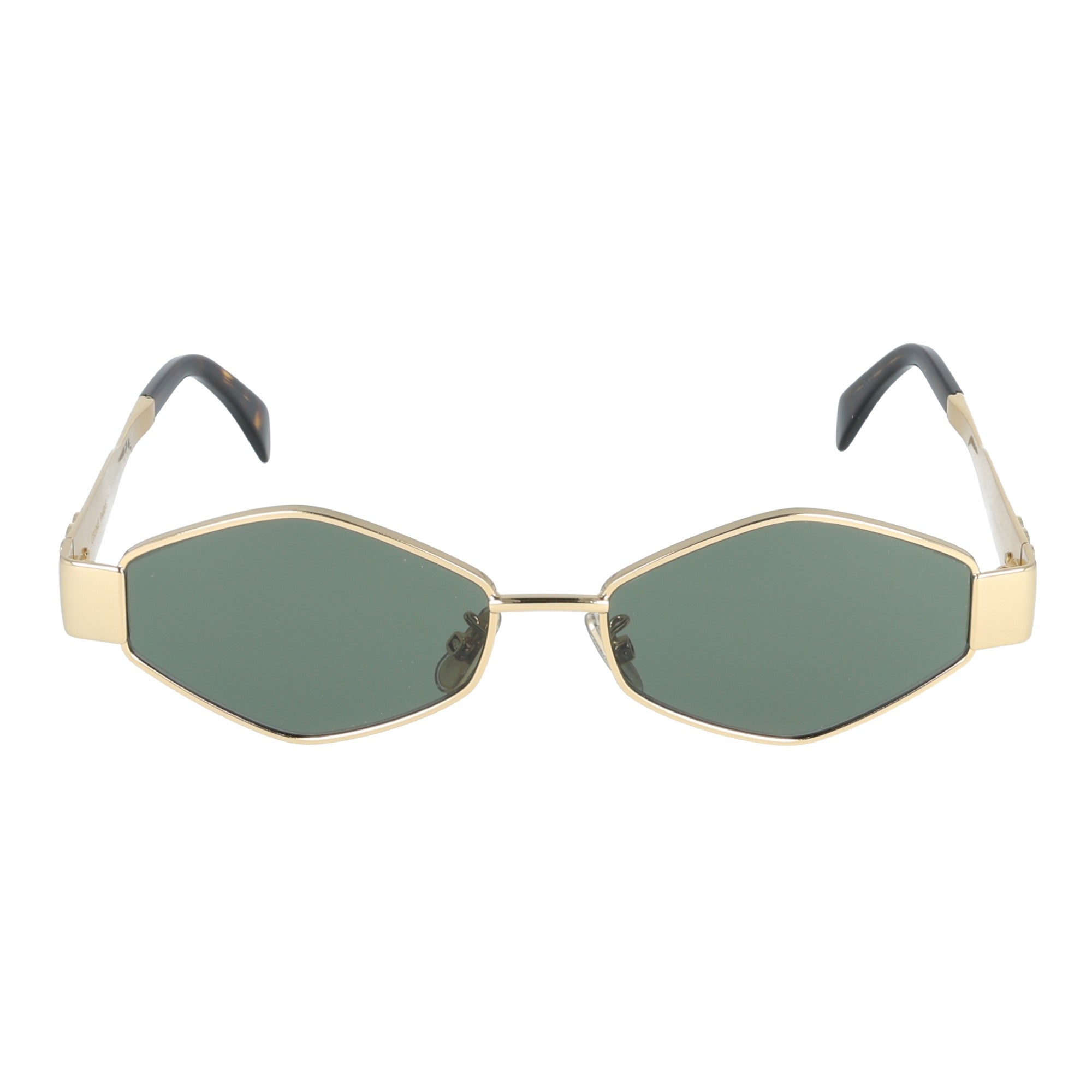 Celine | CL40254U 30N occhiali metallo da sole da donna Oro lenti verde