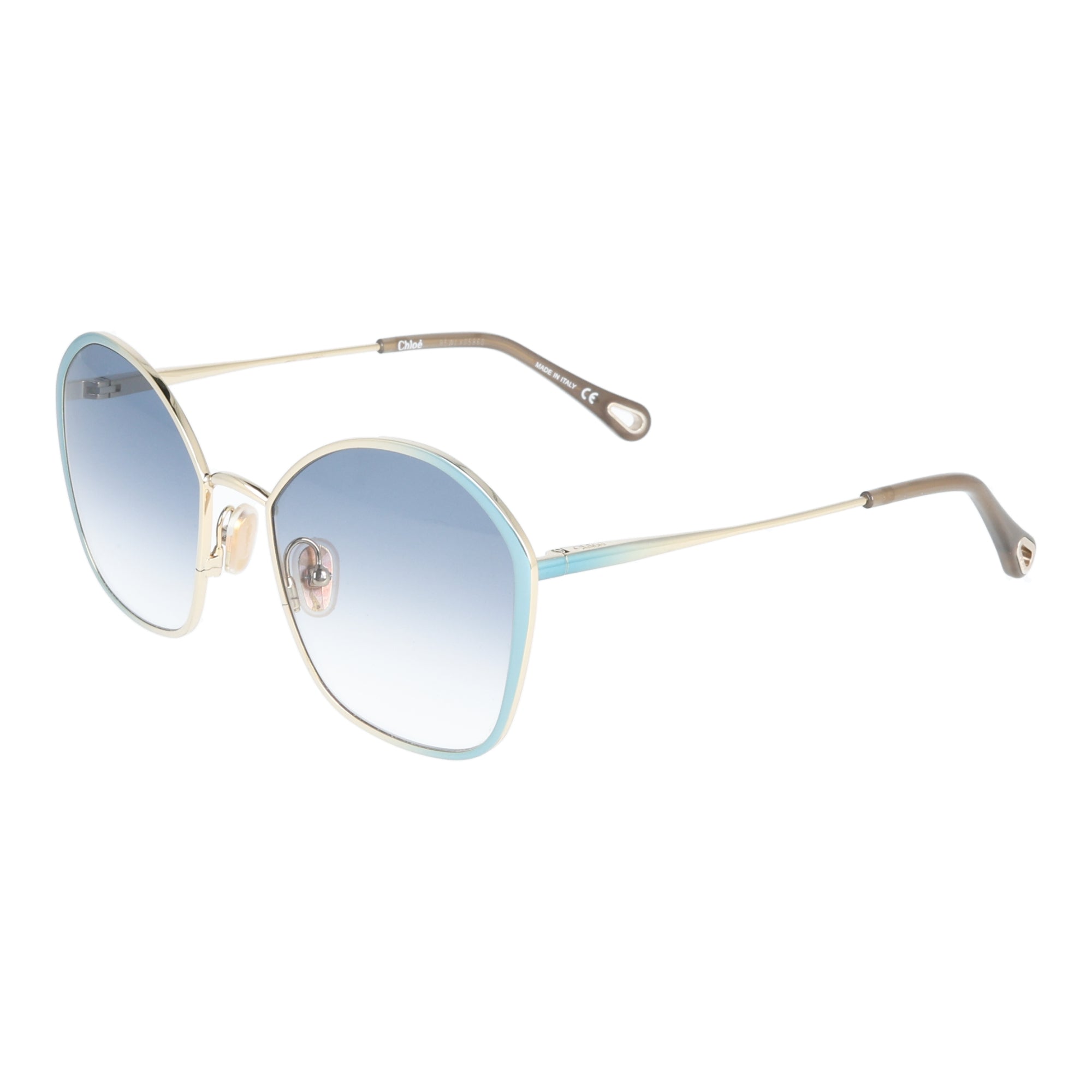 Chloè |  CH0017O occhiali Oro e blu in Metallo con lenti azzurro sfumato