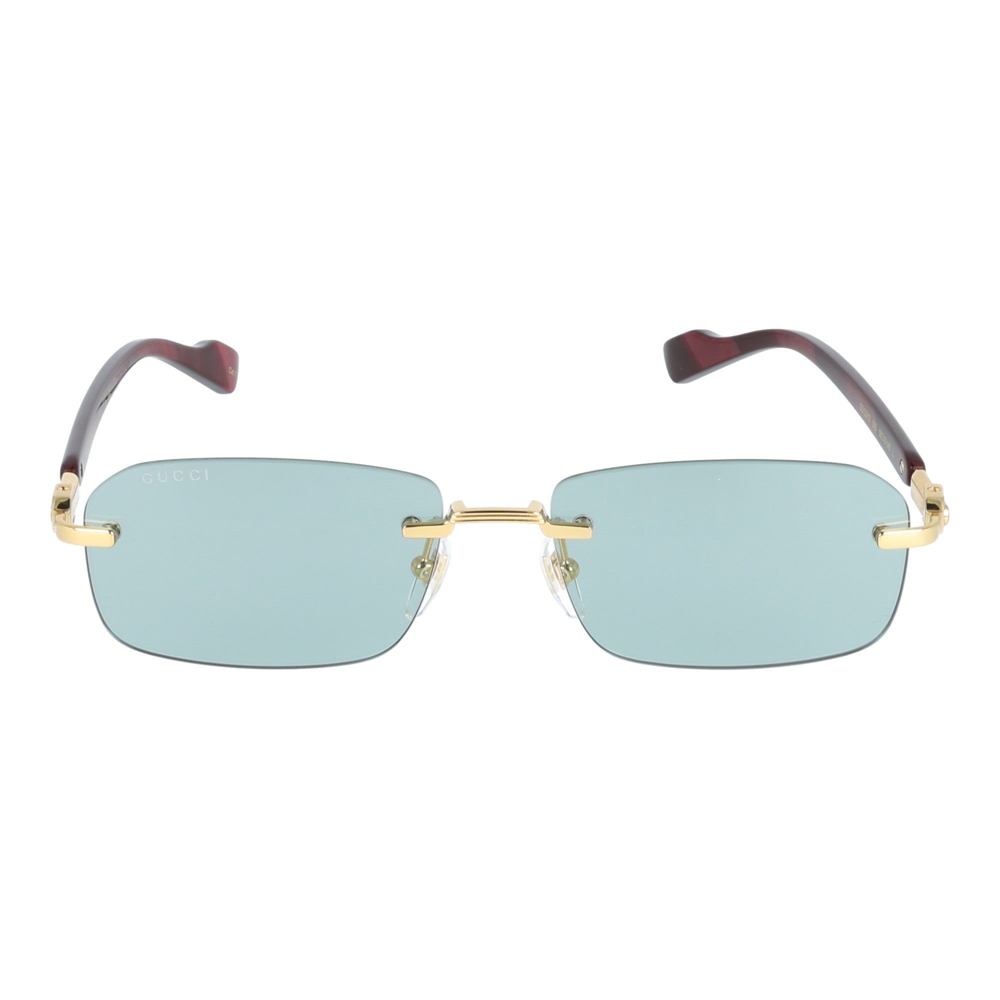 Gucci | GG1221S 003 glasant occhiali sole da donna  Lenti azzurre, Metallo dorato Aste bordeaux intenso