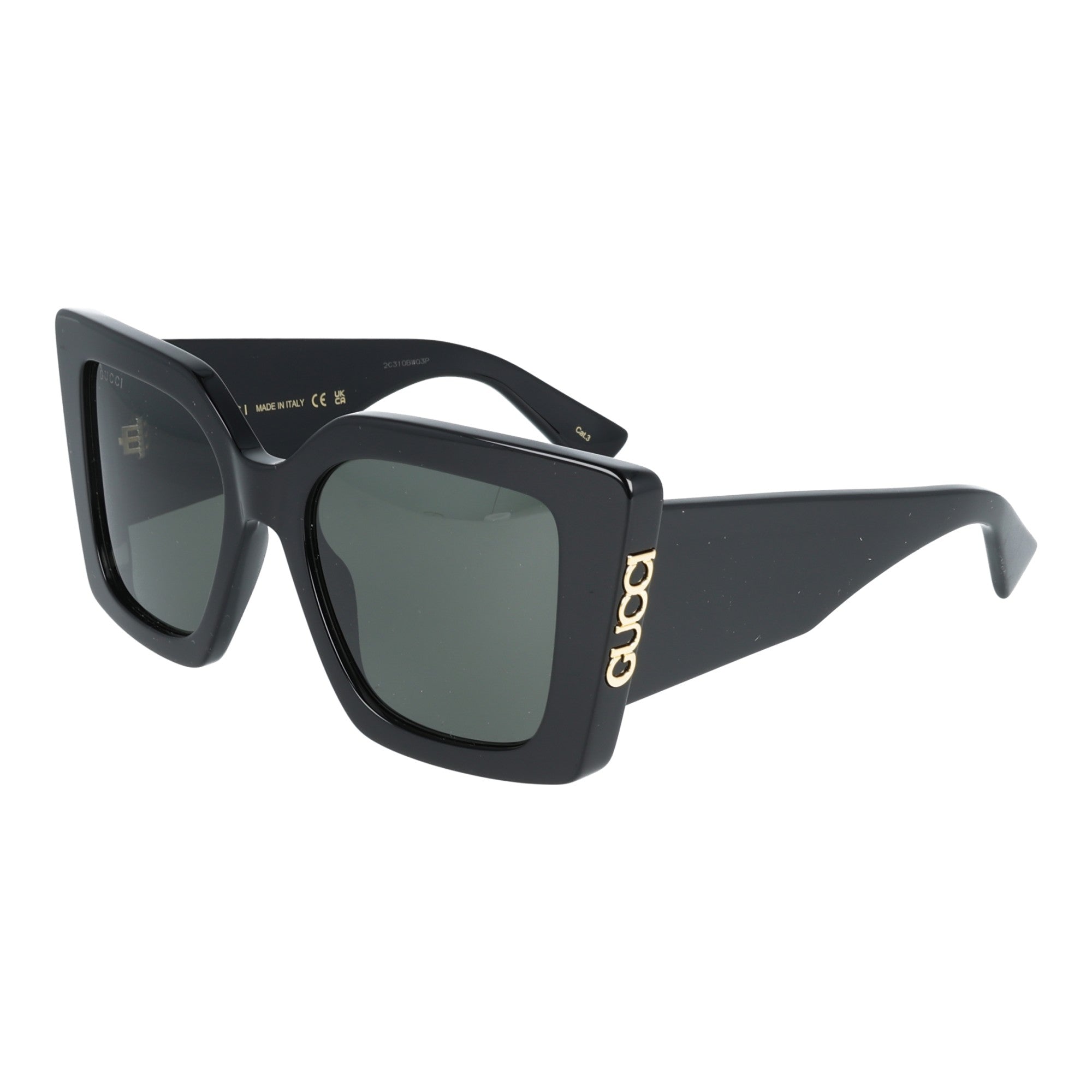 Gucci | GG2039S 002 occhiali donna sole squadrata oversize nero