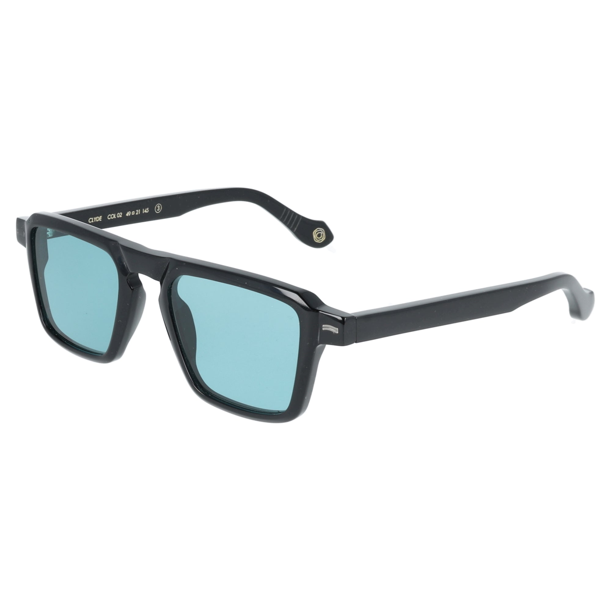 Kyme | Clyde occhiali da sole uomo nero lenti azzurre