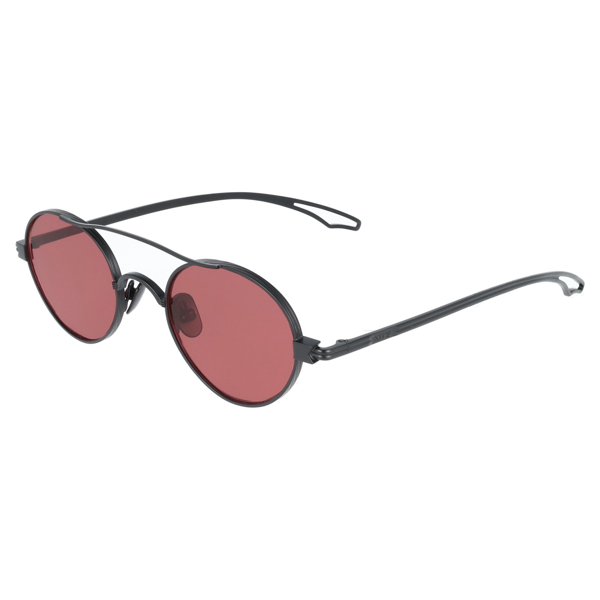 Kyme | River nero occhiale da sole metallo ovale unisex
