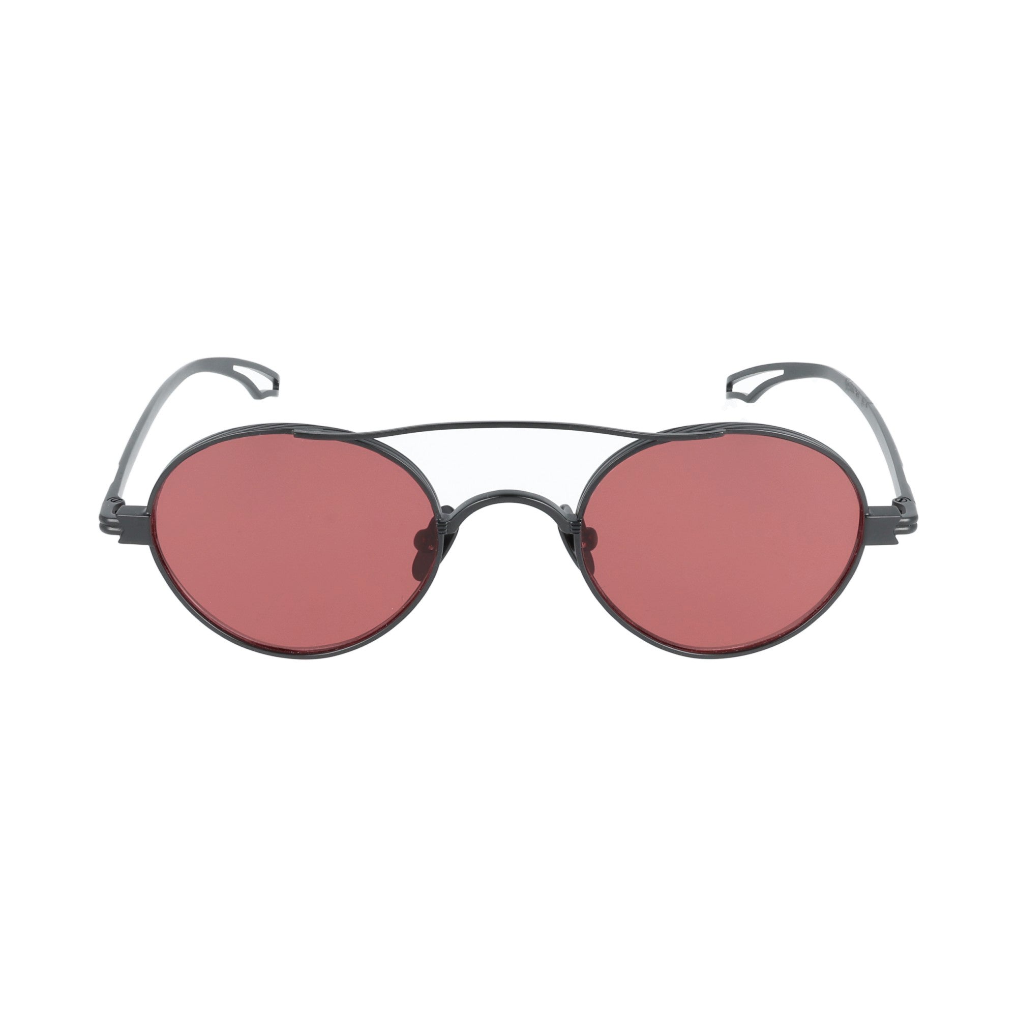 Kyme | River nero occhiale da sole metallo ovale unisex