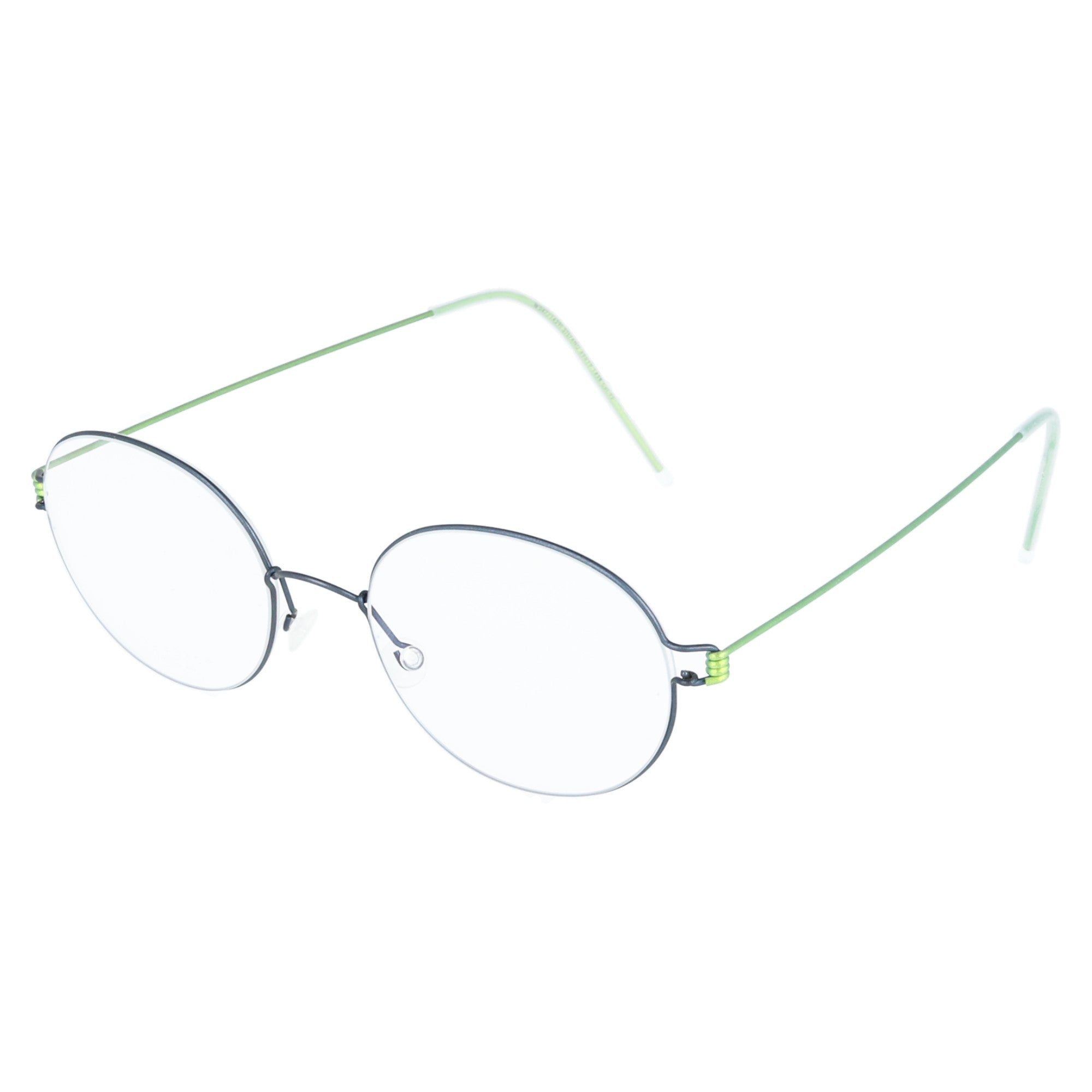 Lindberg | Stefano col. 95  occhiali da vista rotondi Titanio verde e argento