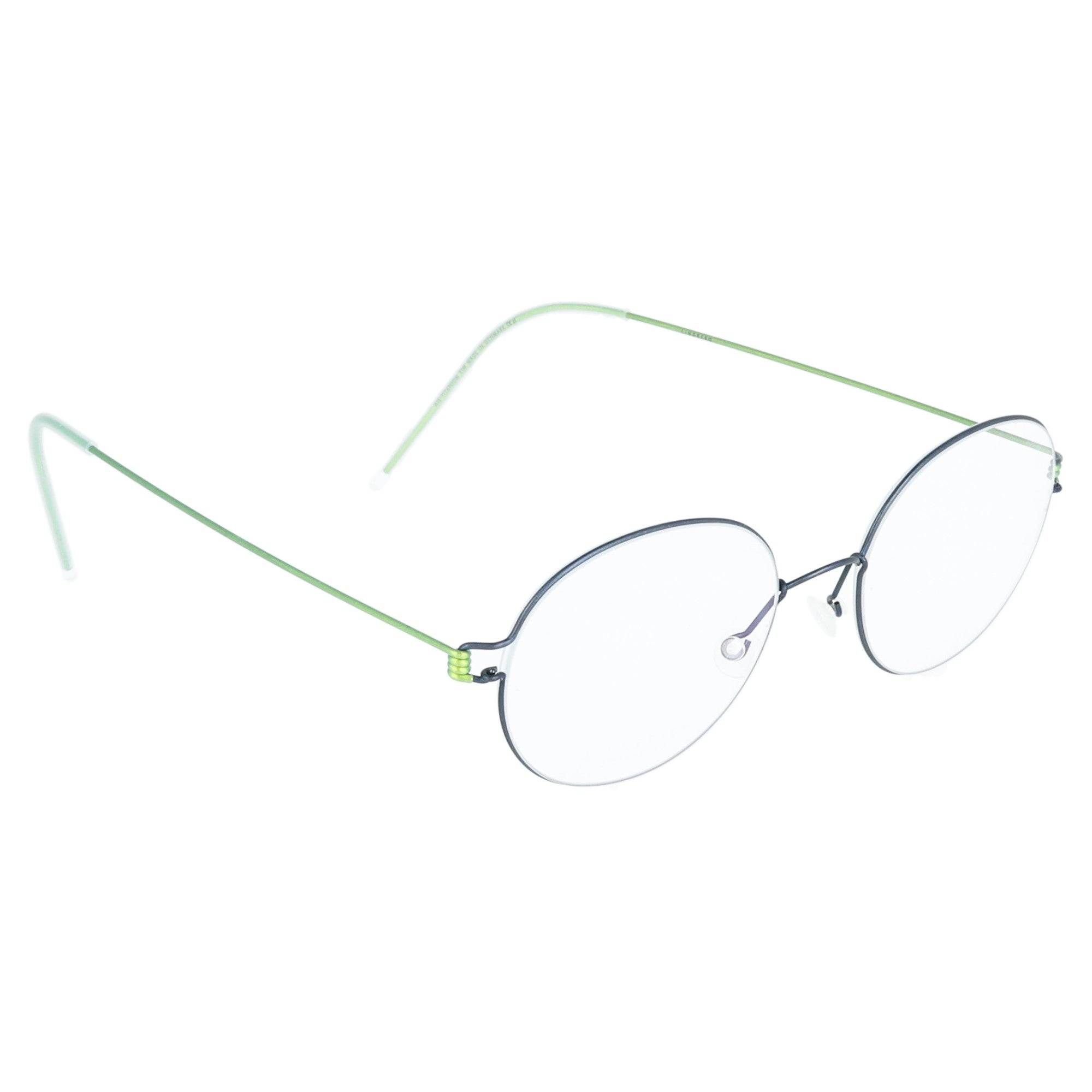 Lindberg | Stefano col. 95  occhiali da vista rotondi Titanio verde e argento