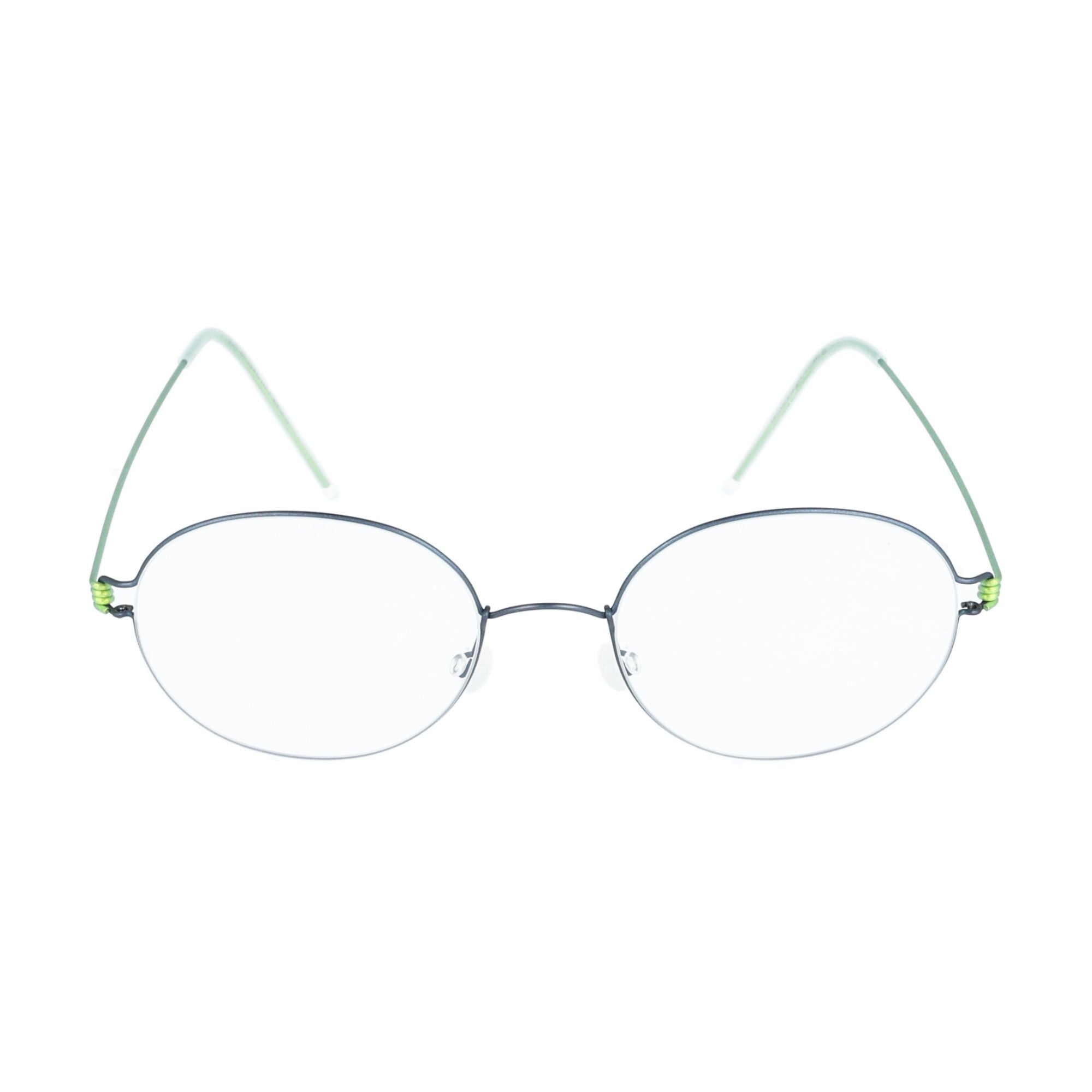 Lindberg | Stefano col. 95  occhiali da vista rotondi Titanio verde e argento