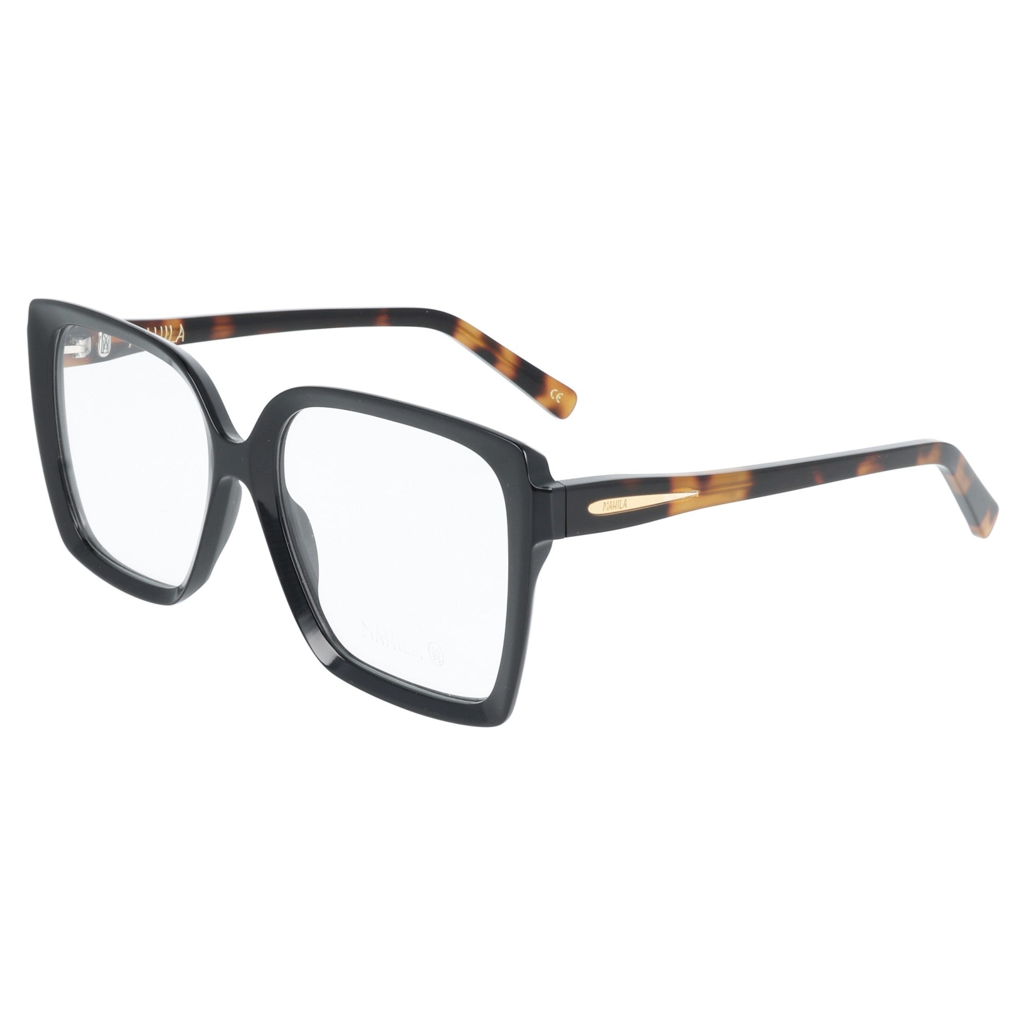 Mahila | Mirren occhiale da vista donna squadrato ampio nero 