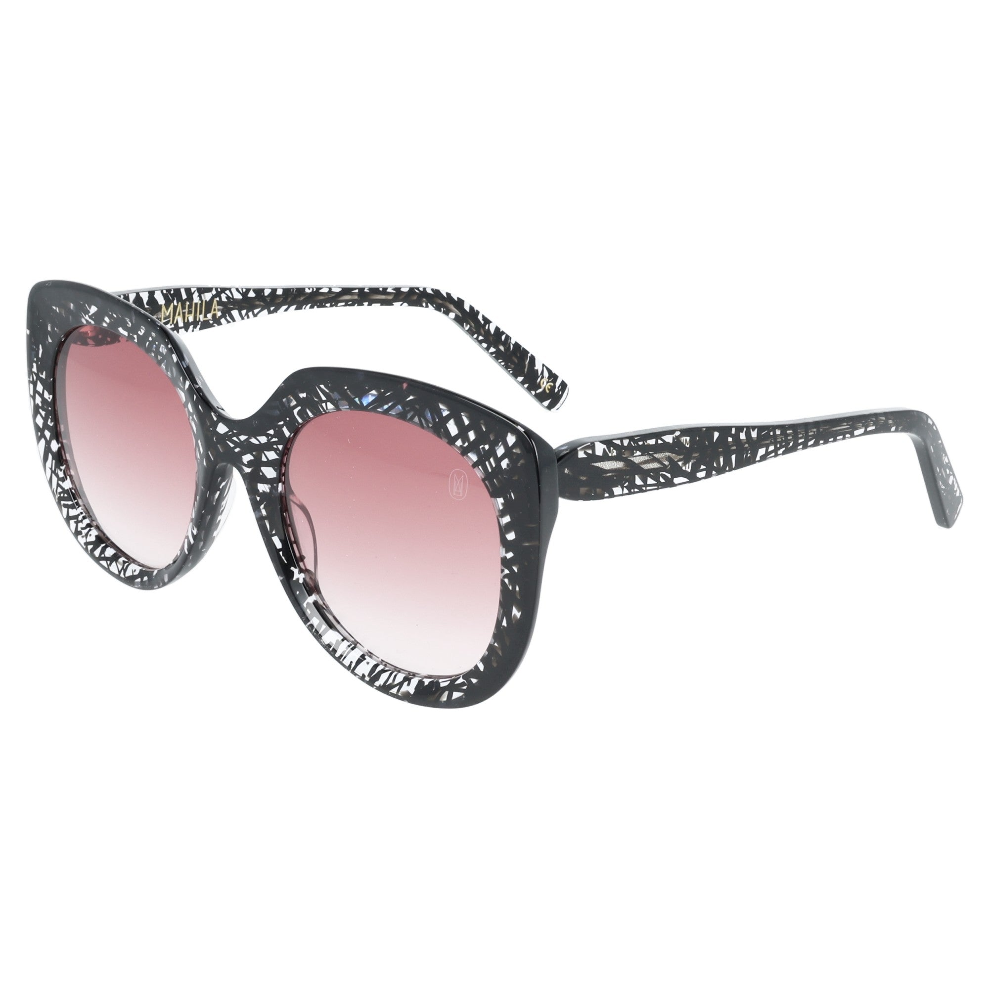Mahila | Samira Nero Bianco occhiale da sole da donna cateye