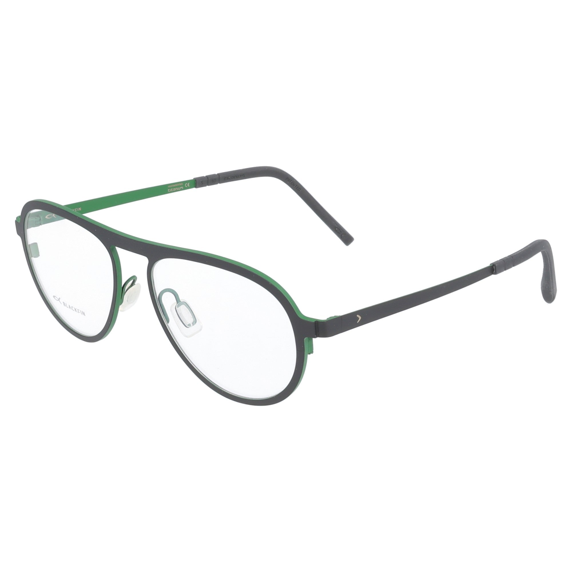 Occhiale da vista uomo Blackfin Orkney BF1054 colore 1675 in titanio nero e verde alpino