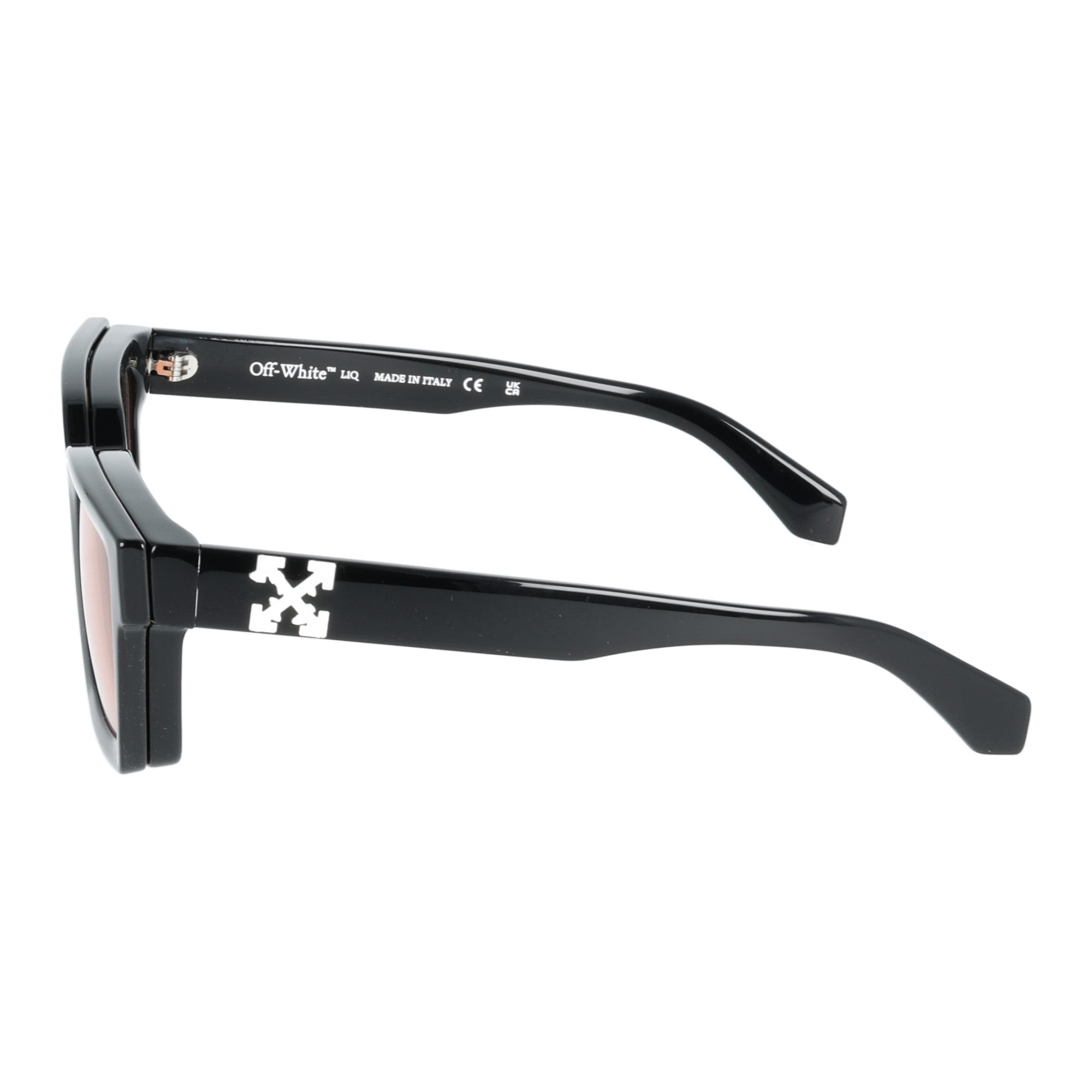 Off-White | OW9000 occhiali da sole uomo Clip on Nero con lenti color pesca 3