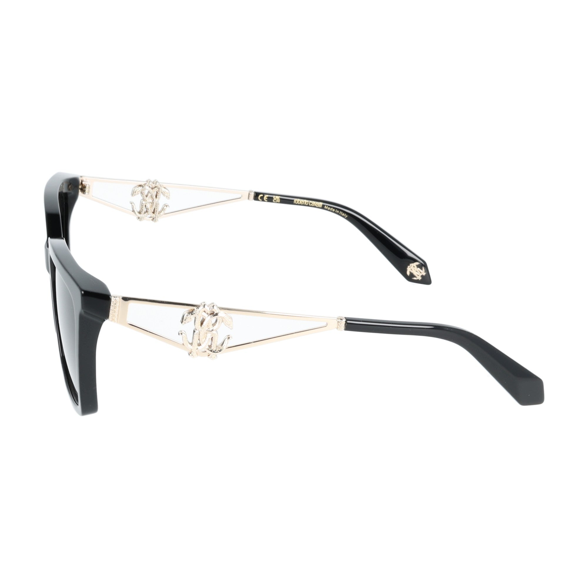 Roberto Cavalli | SRC157M col. 0700 occhiale da sole donna acetato rettangolare Nero Argento