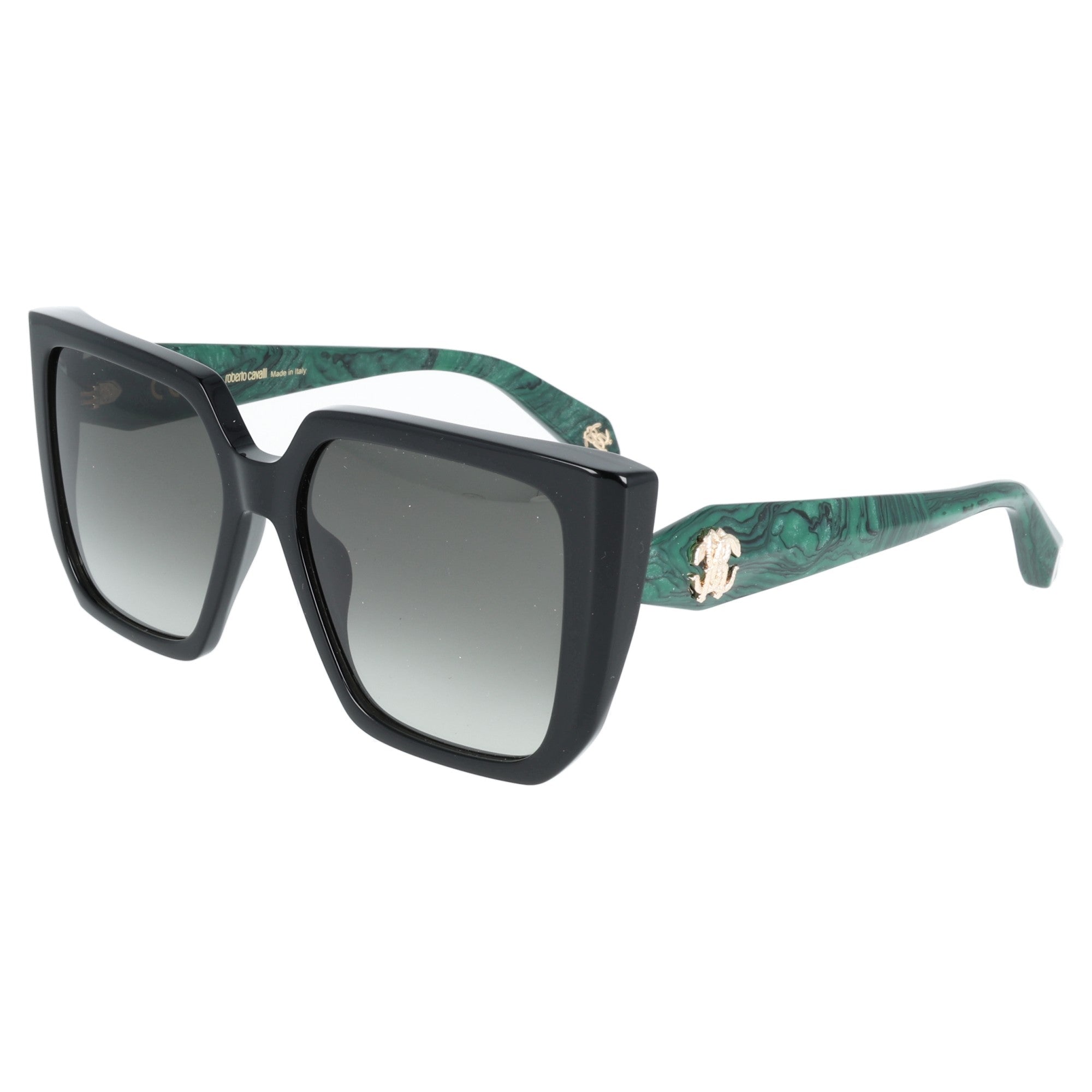 Roberto Cavalli | SRC170M col. 700Y occhiale da sole donna quadrato acetato Nero & Verde
