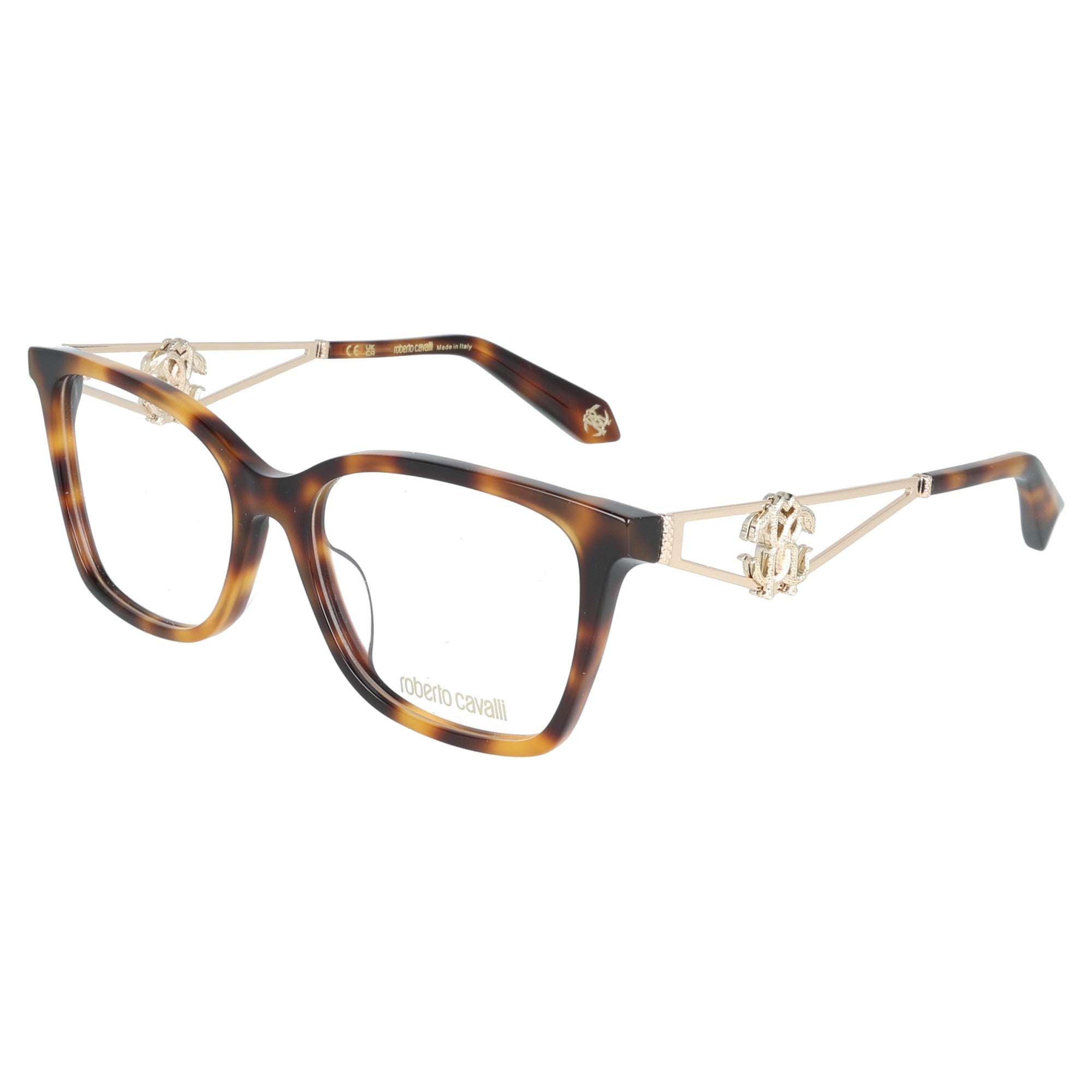 Roberto Cavalli |  VRC149 09 occhiale da vista donna acetato cateye  - Havana & Oro