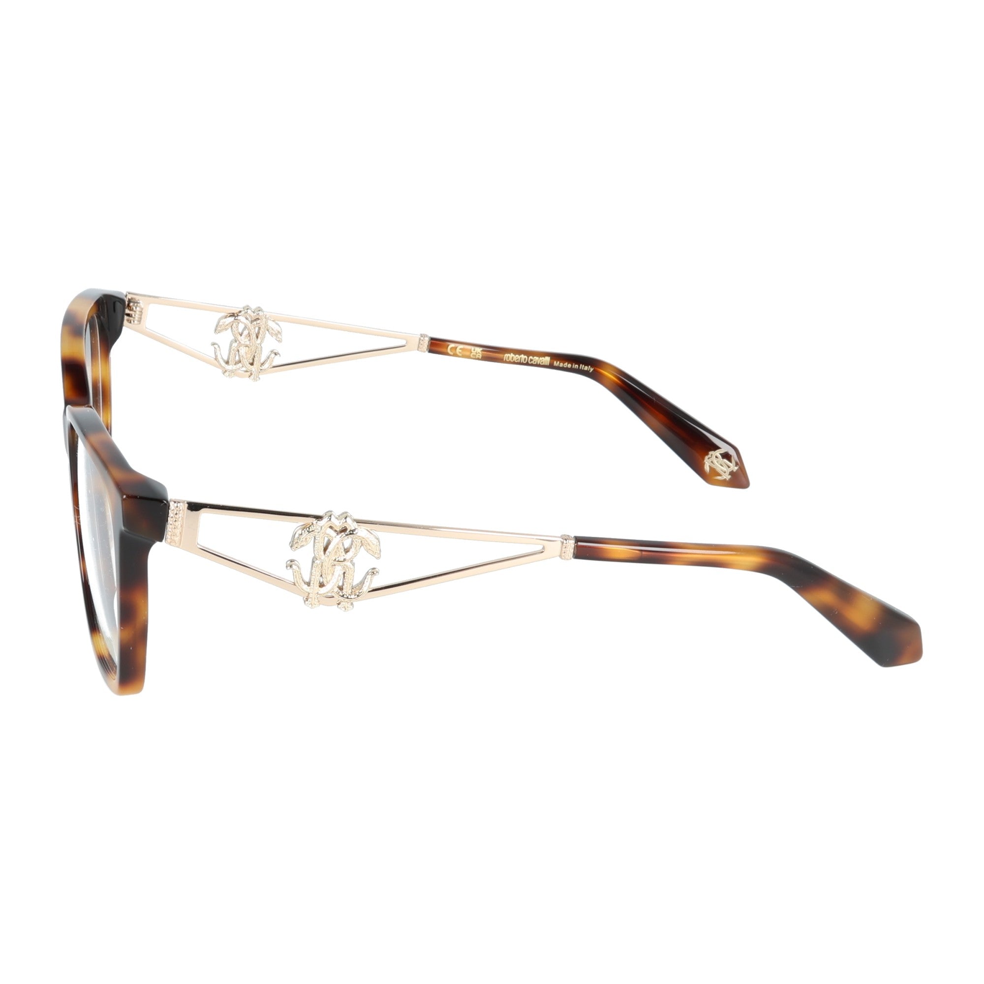 Roberto Cavalli |  VRC149 09 occhiale da vista donna acetato cateye  - Havana & Oro