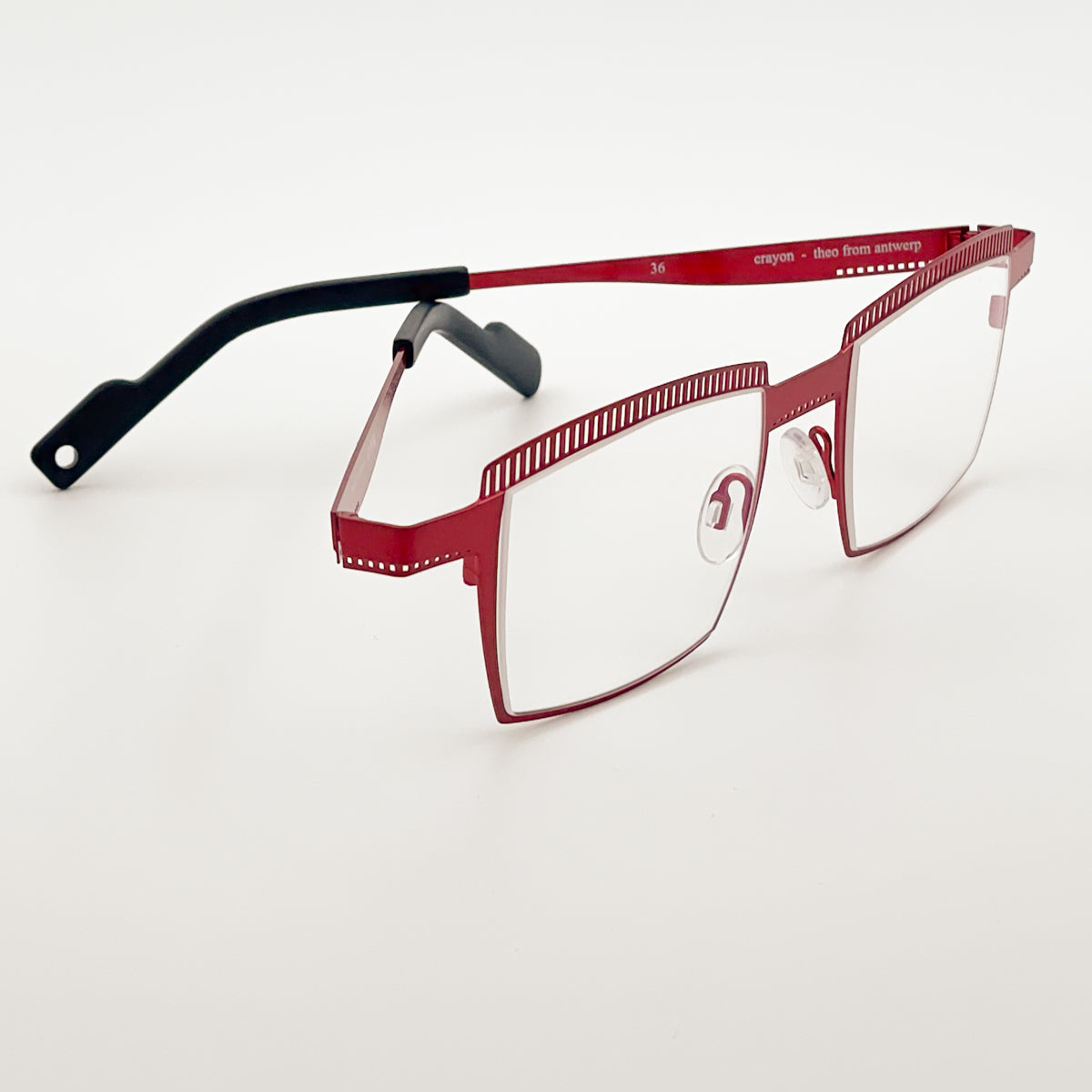Theo Crayon occhiale da donna rosso rettangolari titanio