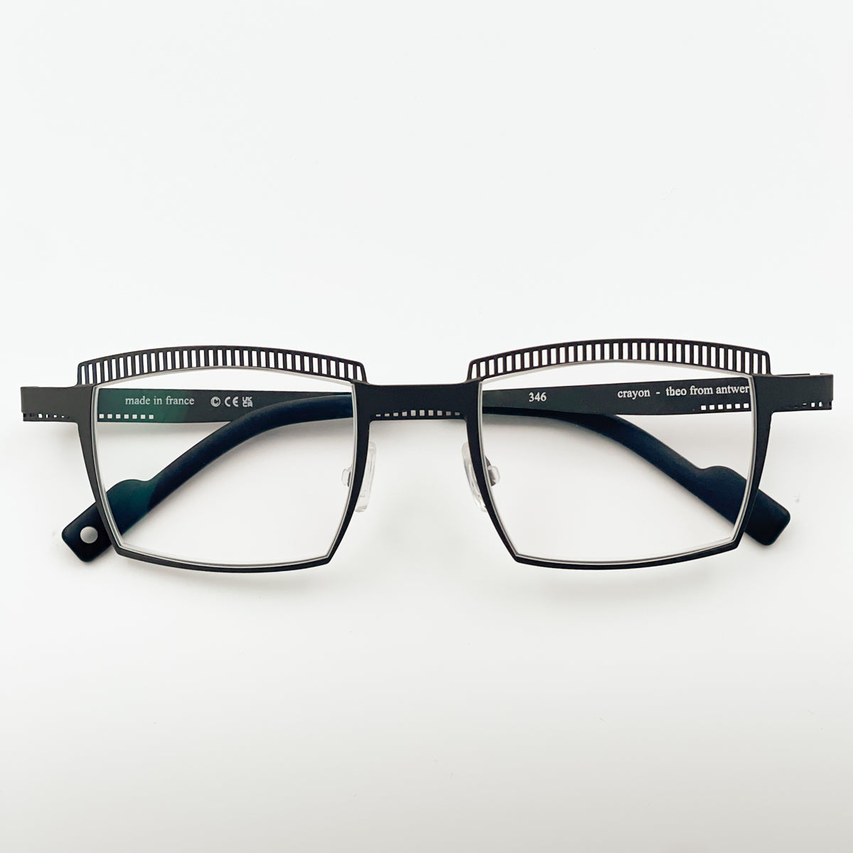 Theo Crayon occhiale donna nero rettangolare titanio