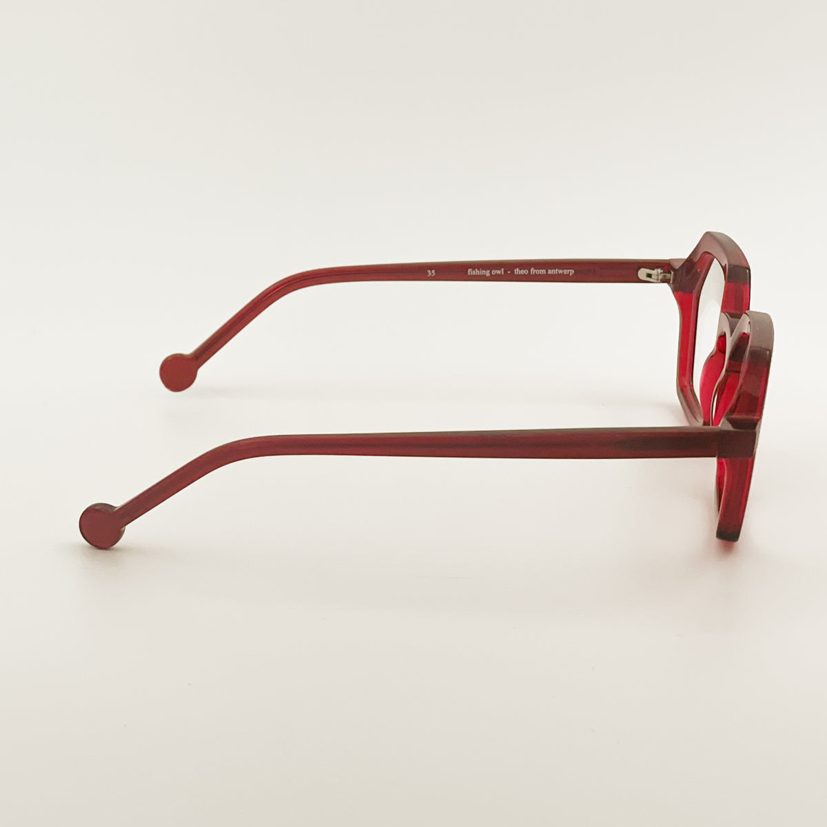 Theo Eyewear  Fishing Owl occhiali da vista esagonali acetato rosso